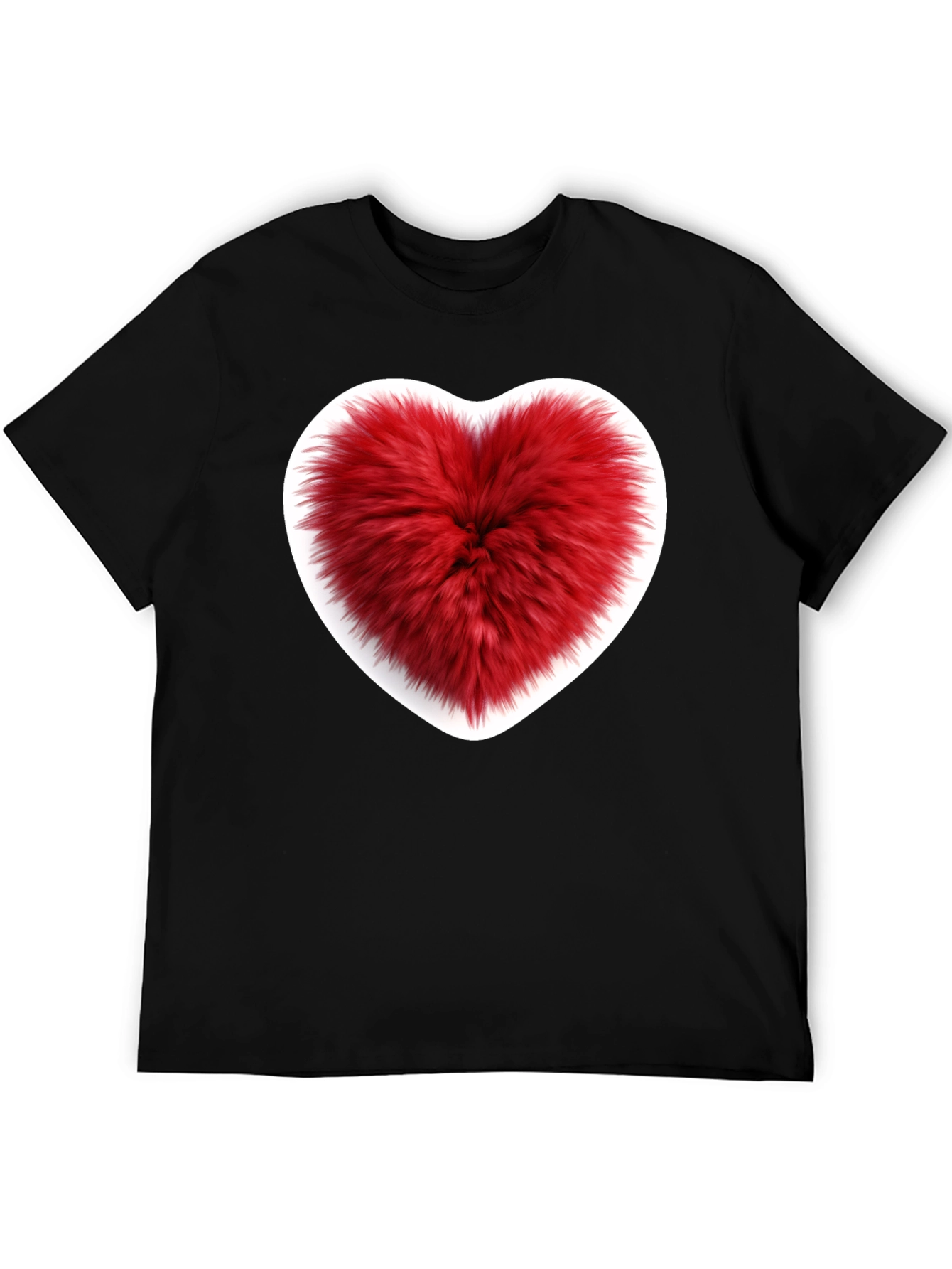 Fuzzy Heart Graphic Tee - Black