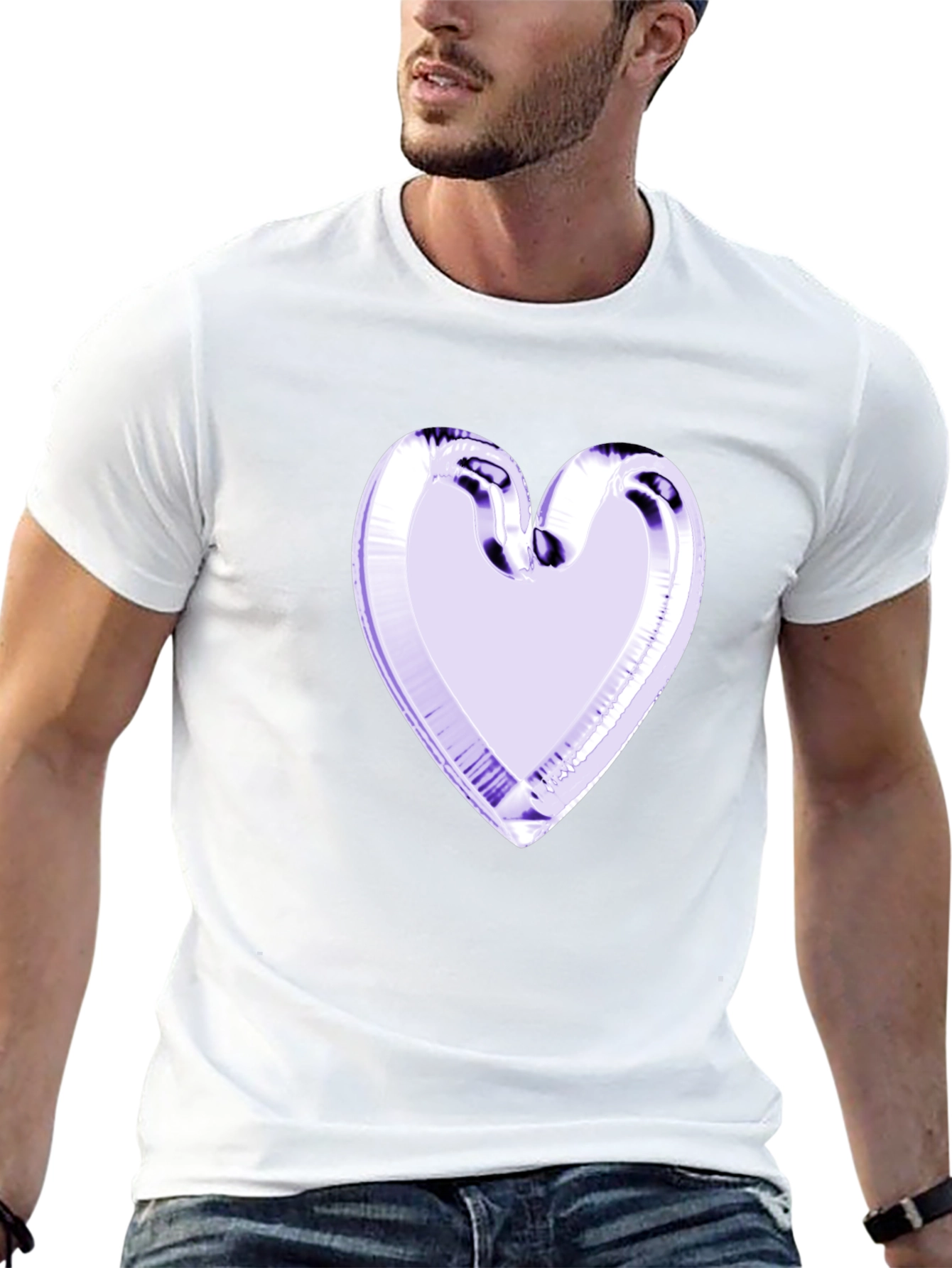 Heart Graphic Black Tee - Stylish & Unique
