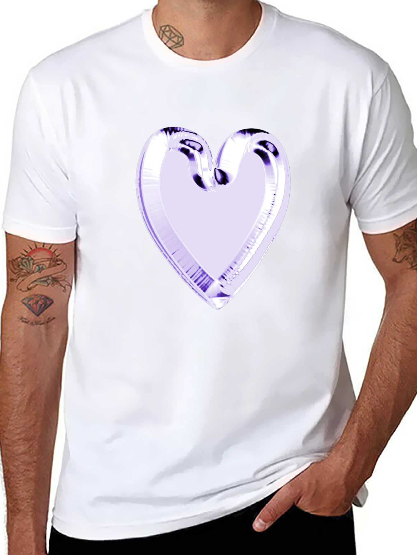 Heart Graphic Black Tee - Stylish & Unique