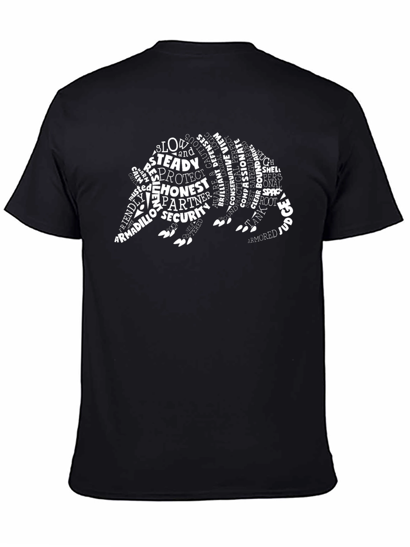 Armadillo Word Art Graphic Tee - Black