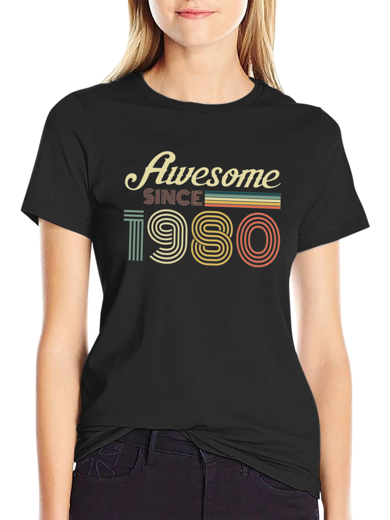 Awesome Since 1980 Retro Graphic T-Shirt