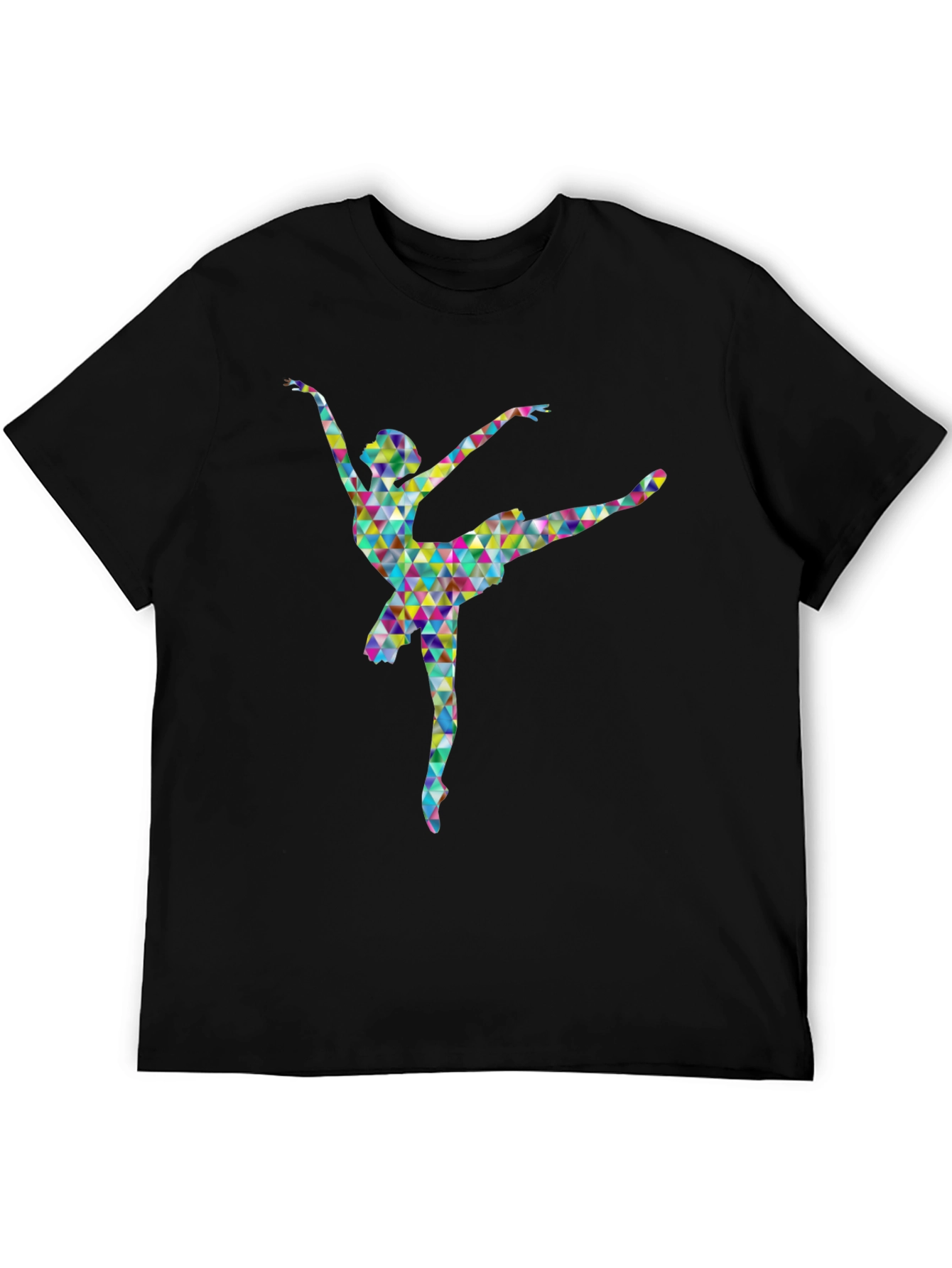 Geometric Ballerina Graphic Print T-Shirt