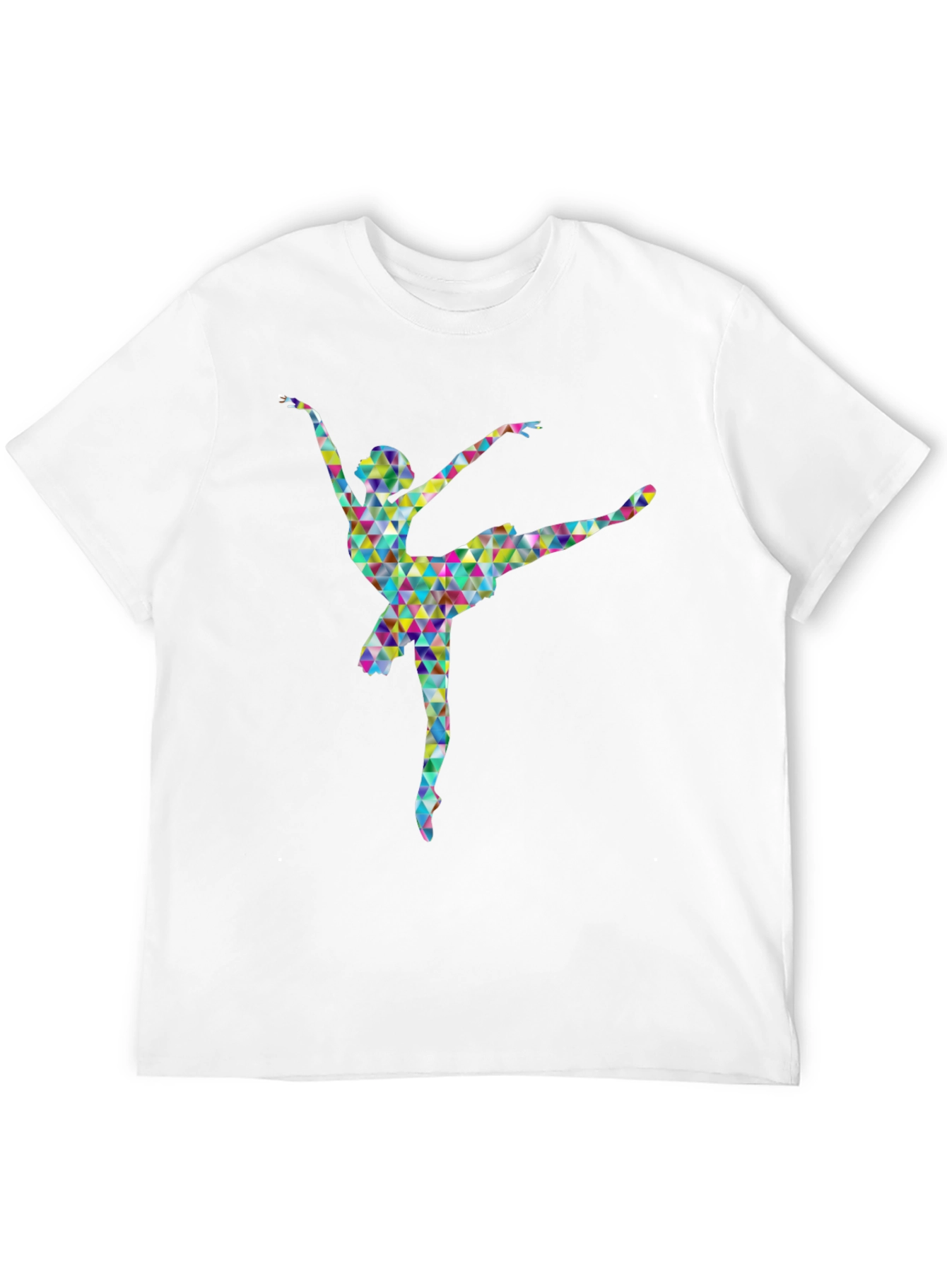Geometric Ballerina Graphic Print T-Shirt