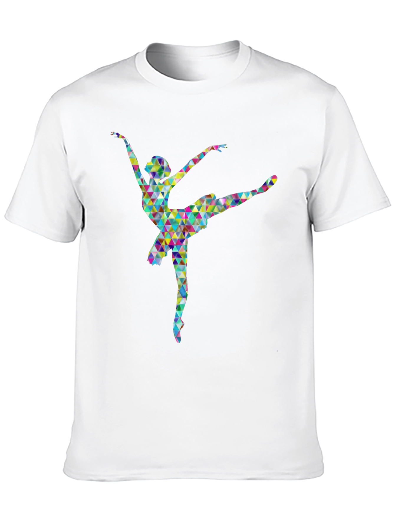 Geometric Ballerina Graphic Print T-Shirt
