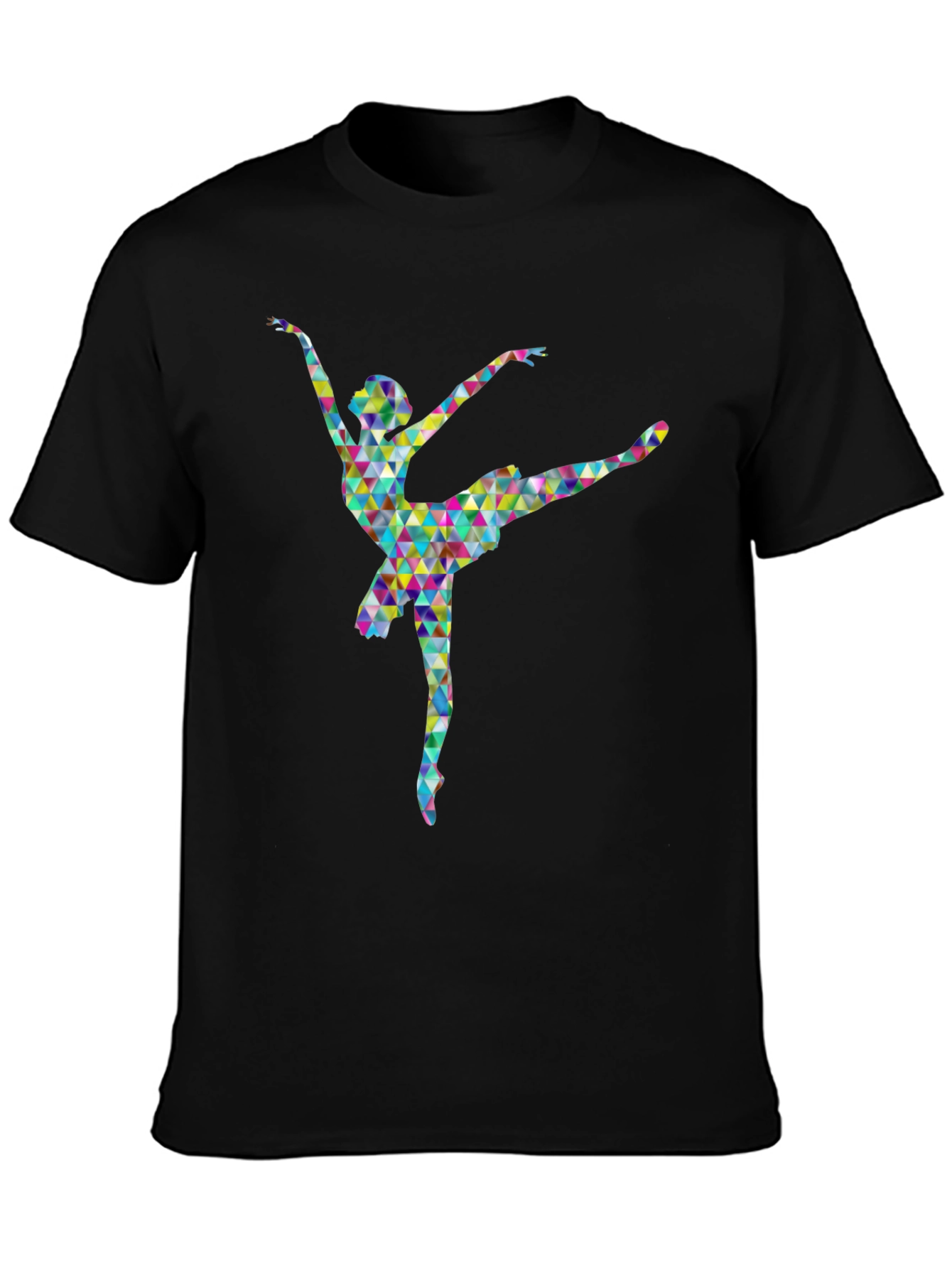 Geometric Ballerina Graphic Print T-Shirt