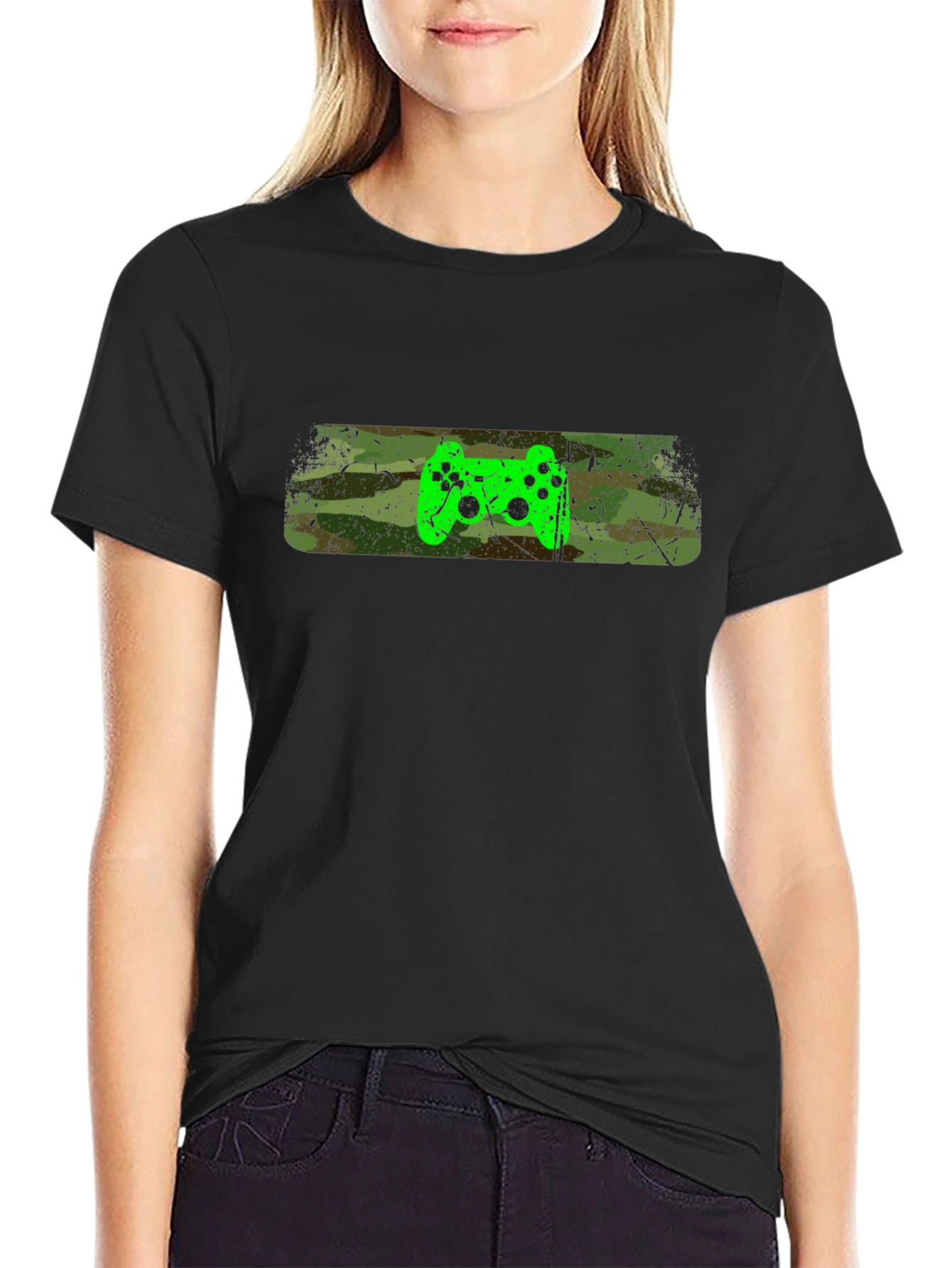 Gamer Style T-Shirt - Camo Controller Design