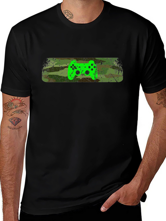 Gamer Style T-Shirt - Camo Controller Design