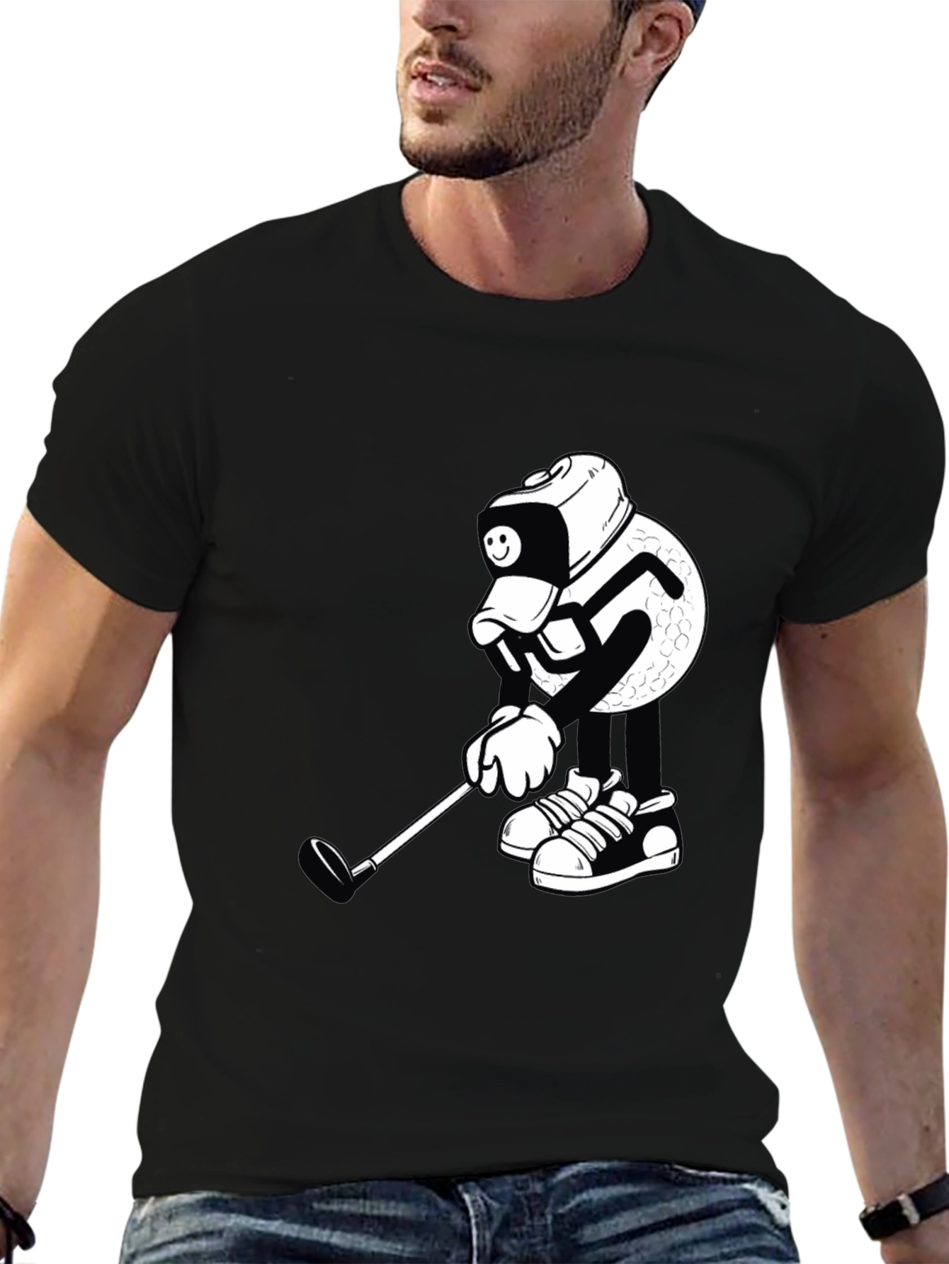 Golf Ball Cartoon Graphic Tee