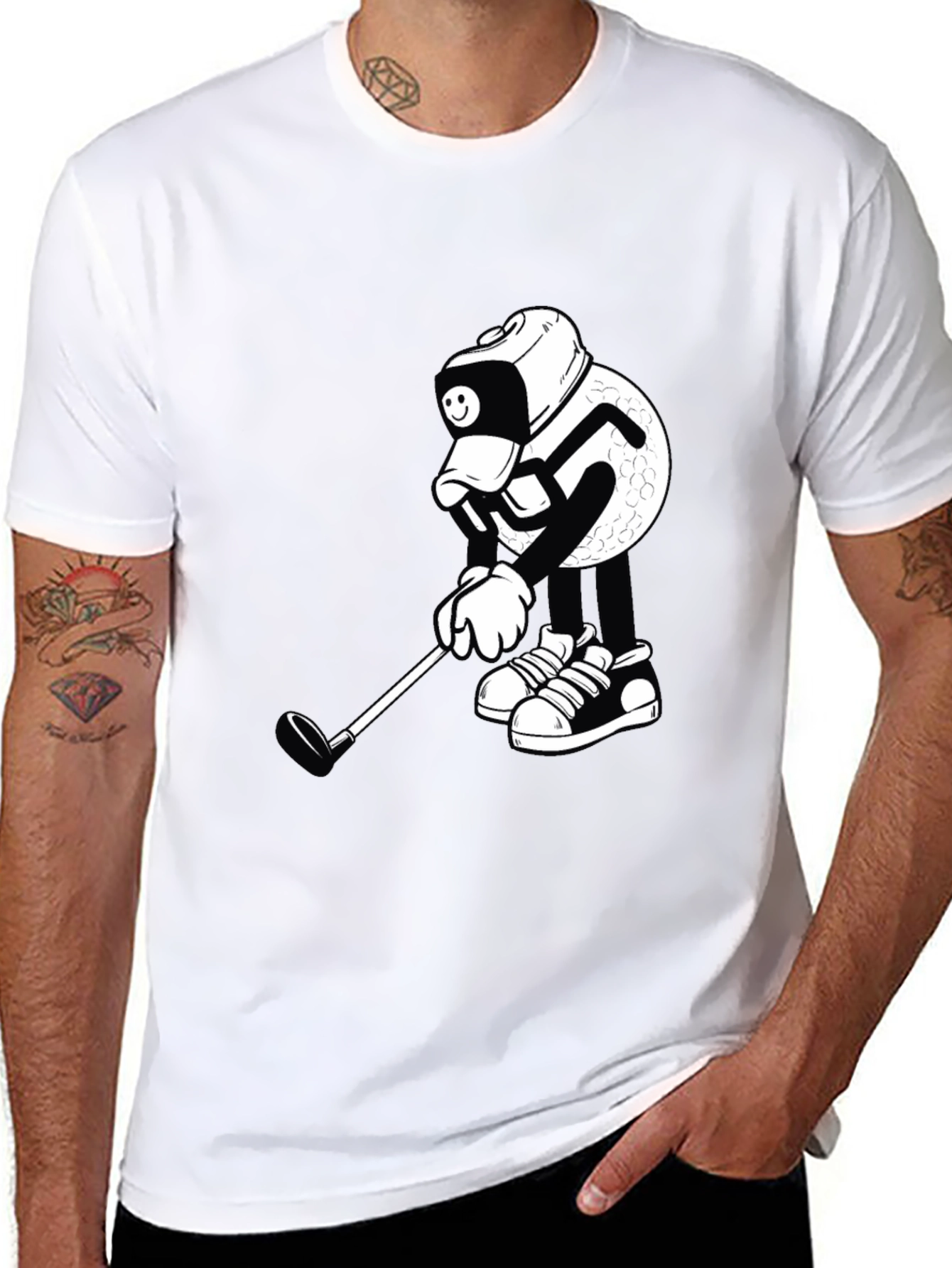 Golf Ball Cartoon Graphic Tee
