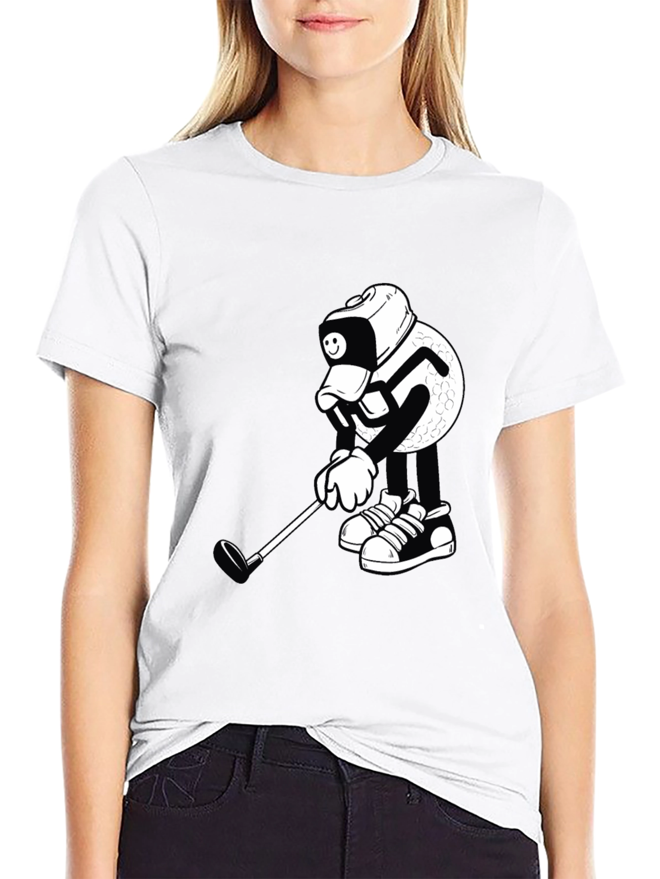 Golf Ball Cartoon Graphic Tee
