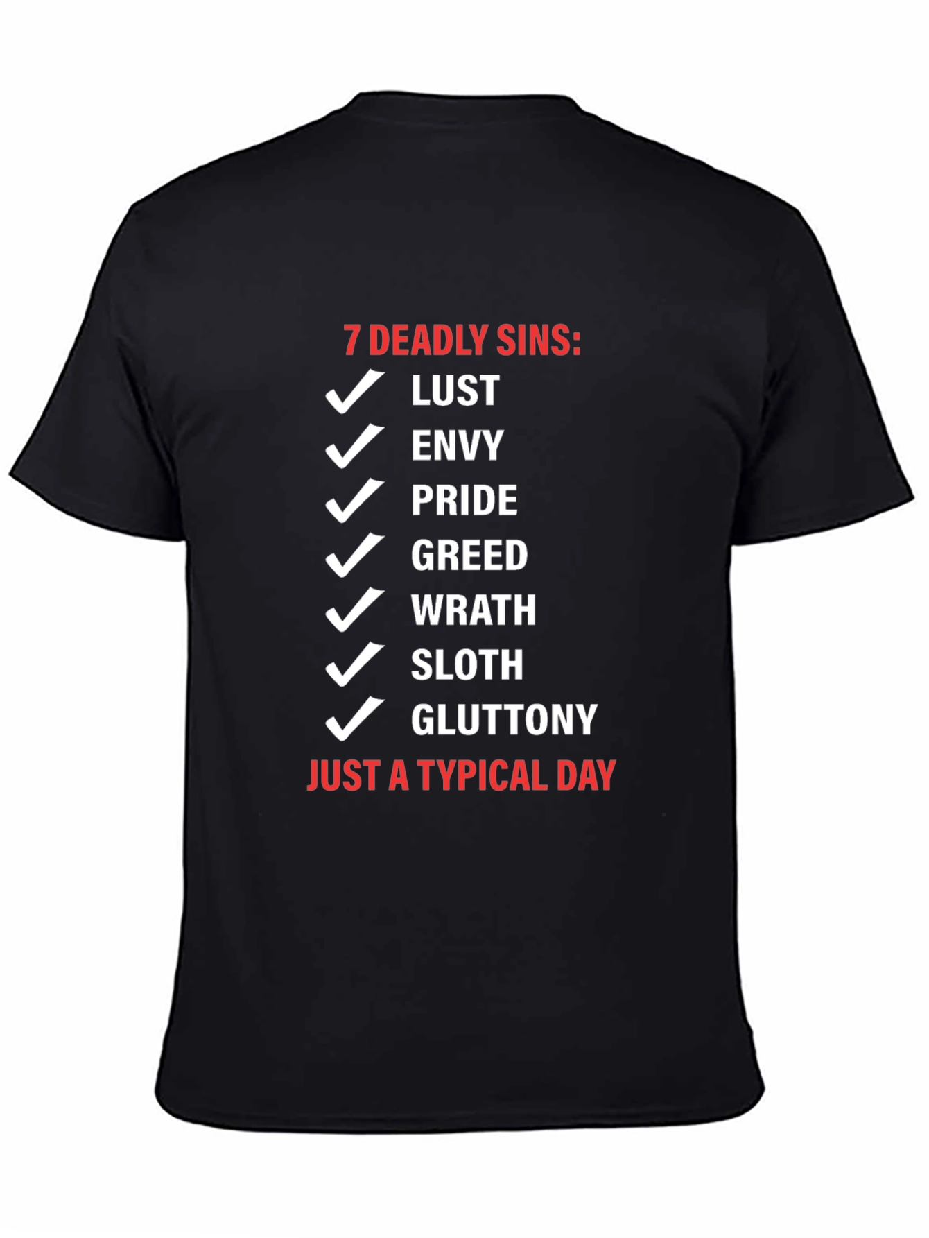 7 Deadly Sins Typical Day Black T-Shirt