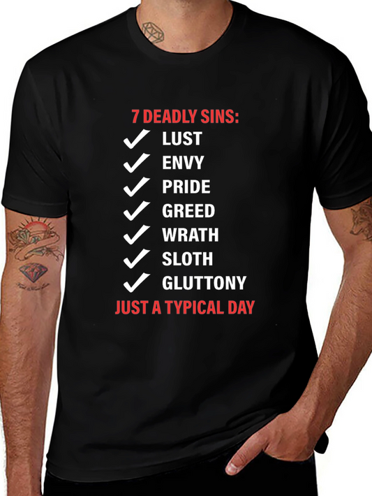 7 Deadly Sins Typical Day Black T-Shirt