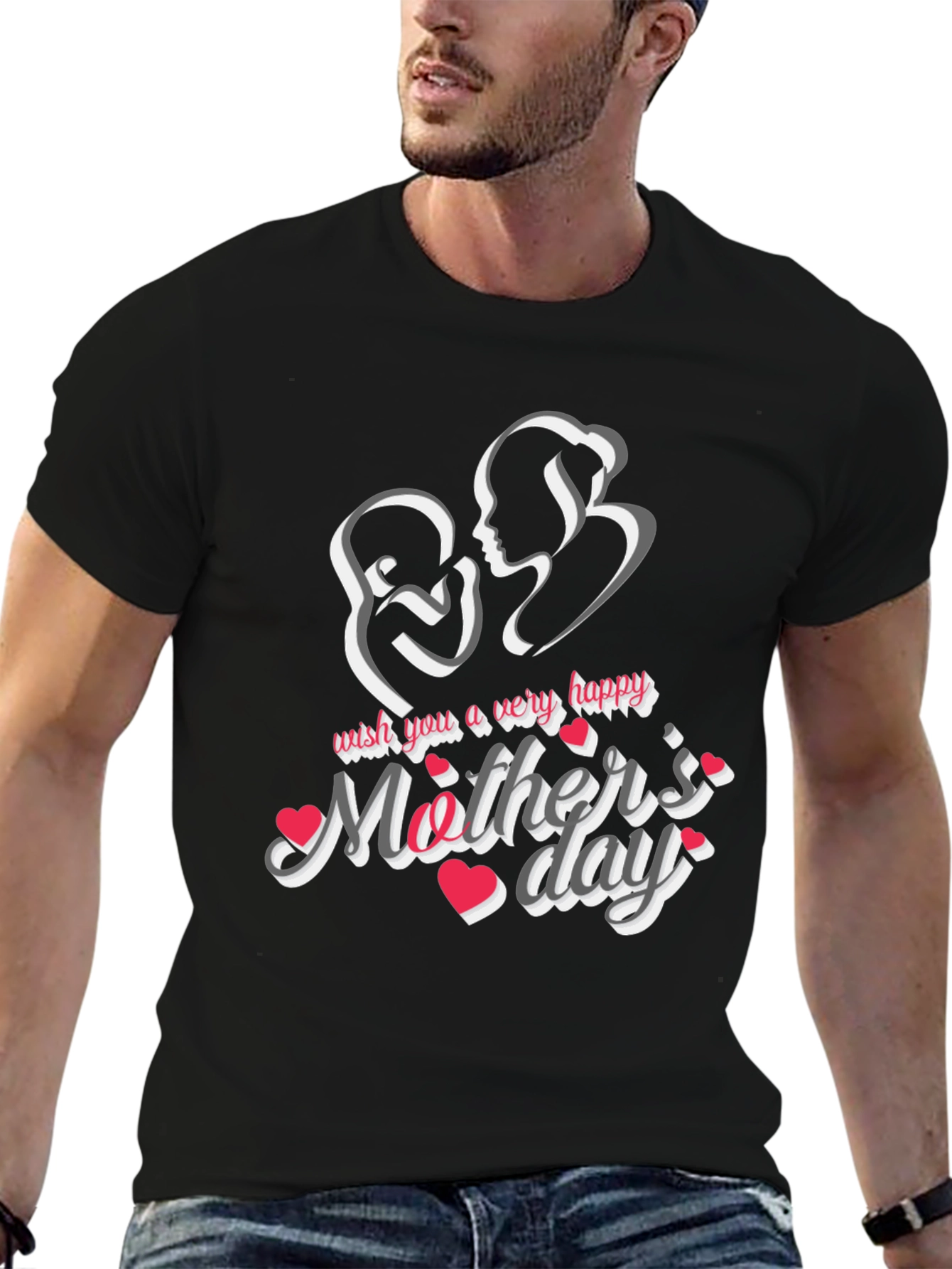 Happy Mothers Day Black T-Shirt