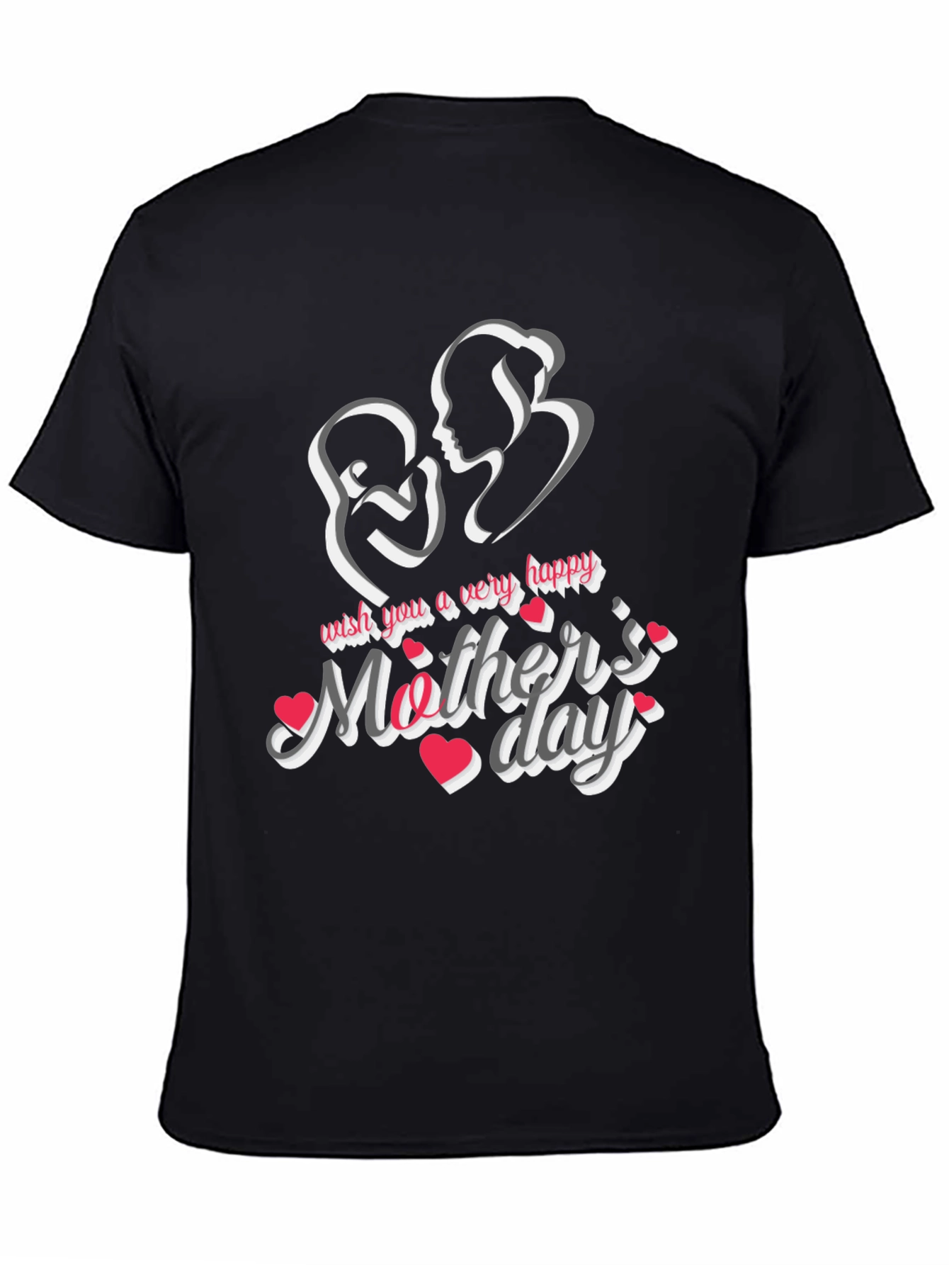 Happy Mothers Day Black T-Shirt