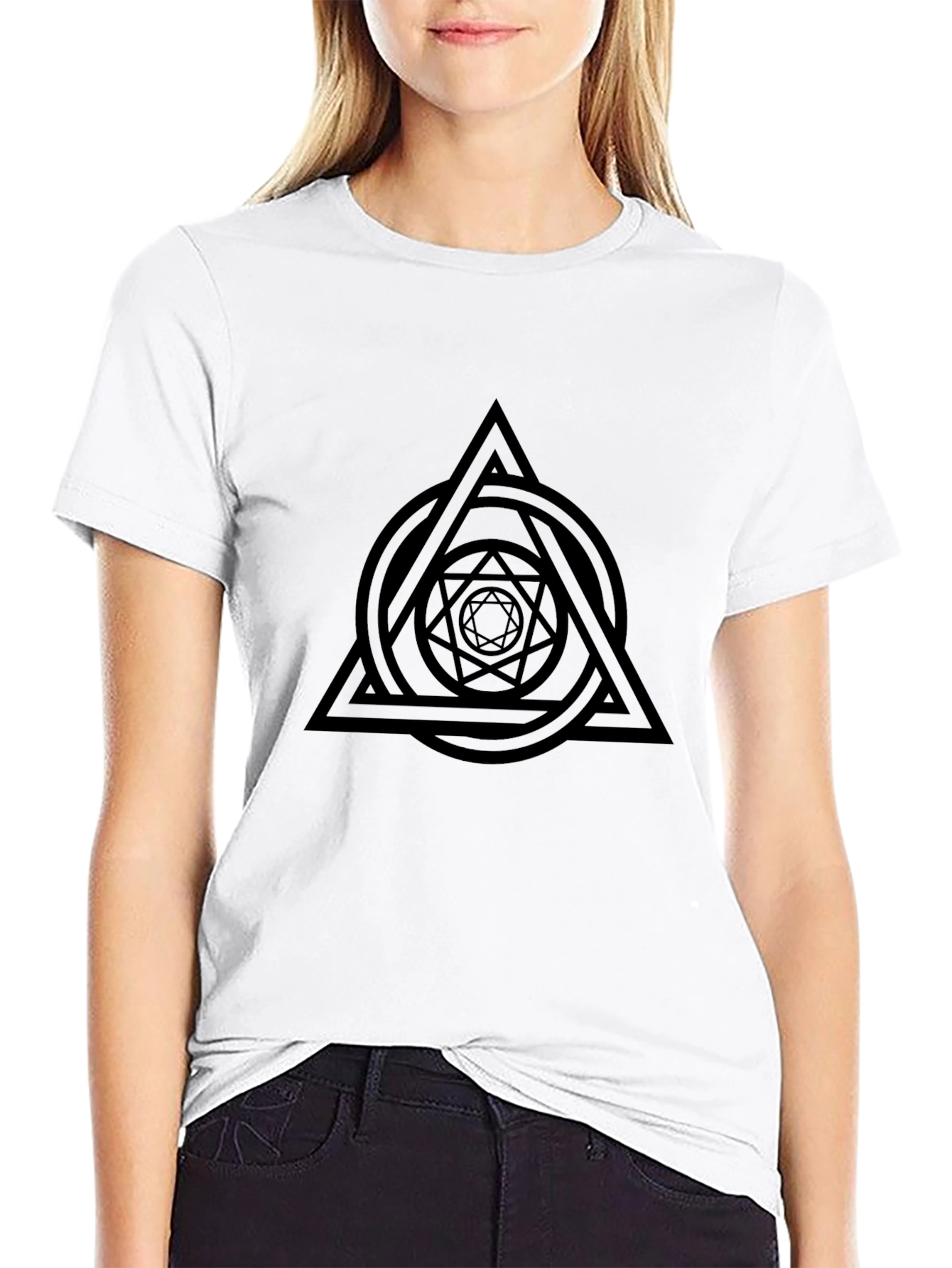Geometric Graphic Tee - Mens Black T-Shirt