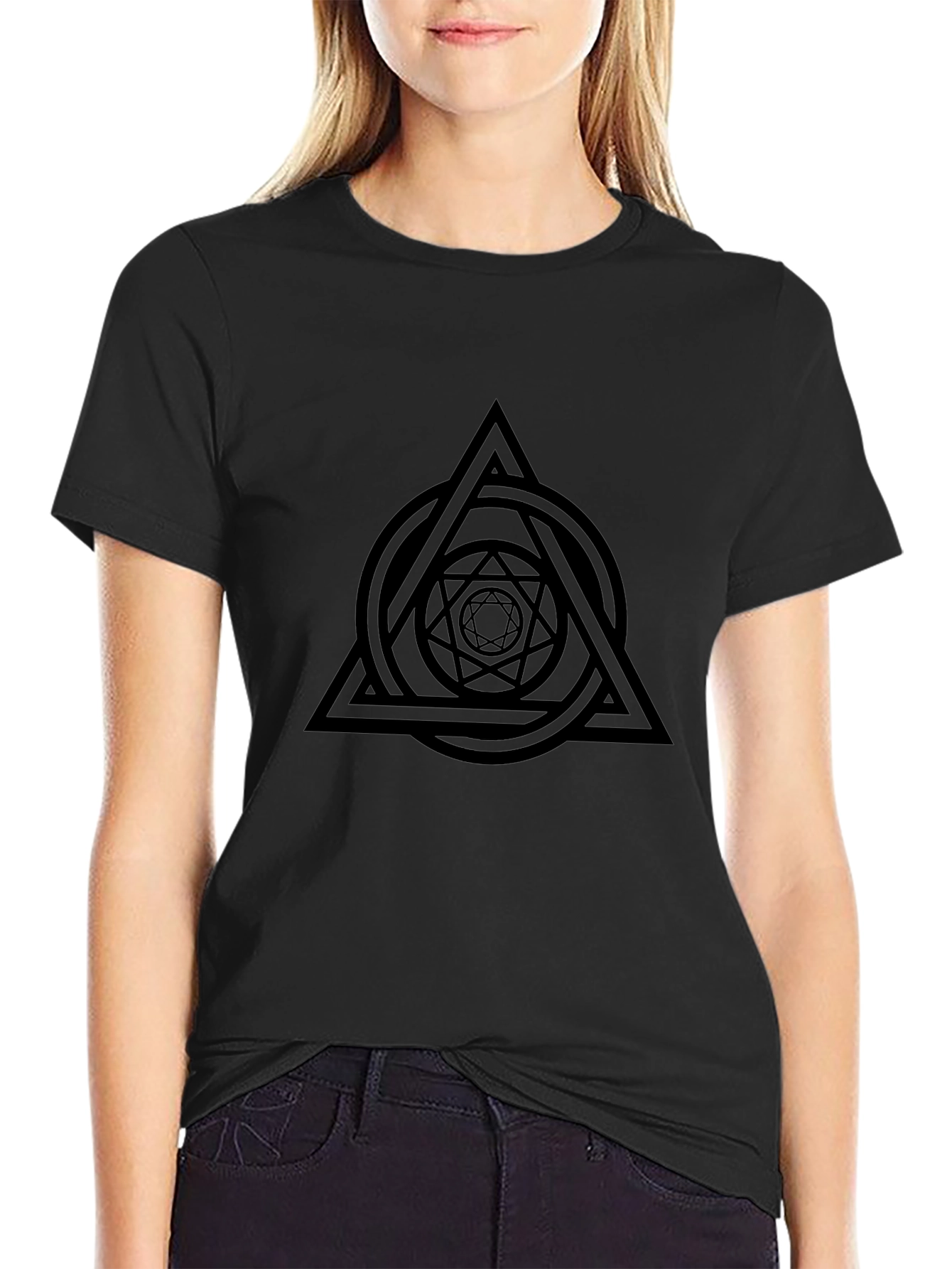 Geometric Graphic Tee - Mens Black T-Shirt