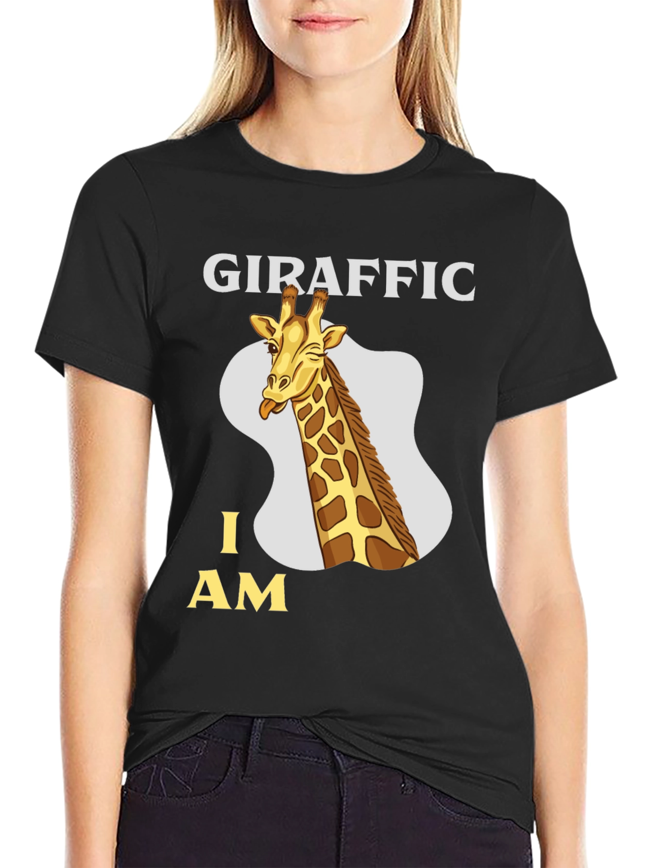 Giraffe Pun T-Shirt - Girafffic I Am