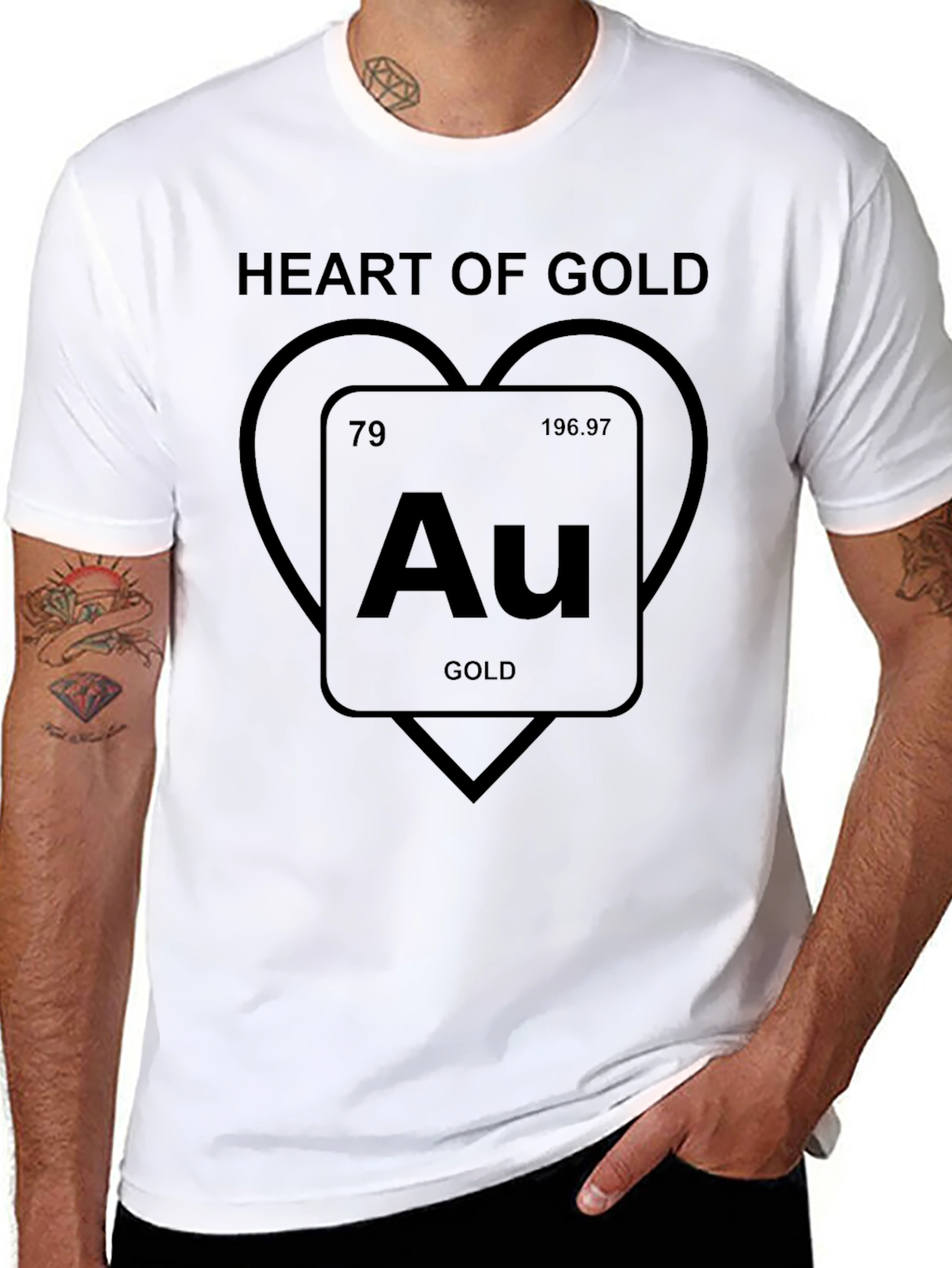 Heart of Gold Periodic Table T-Shirt