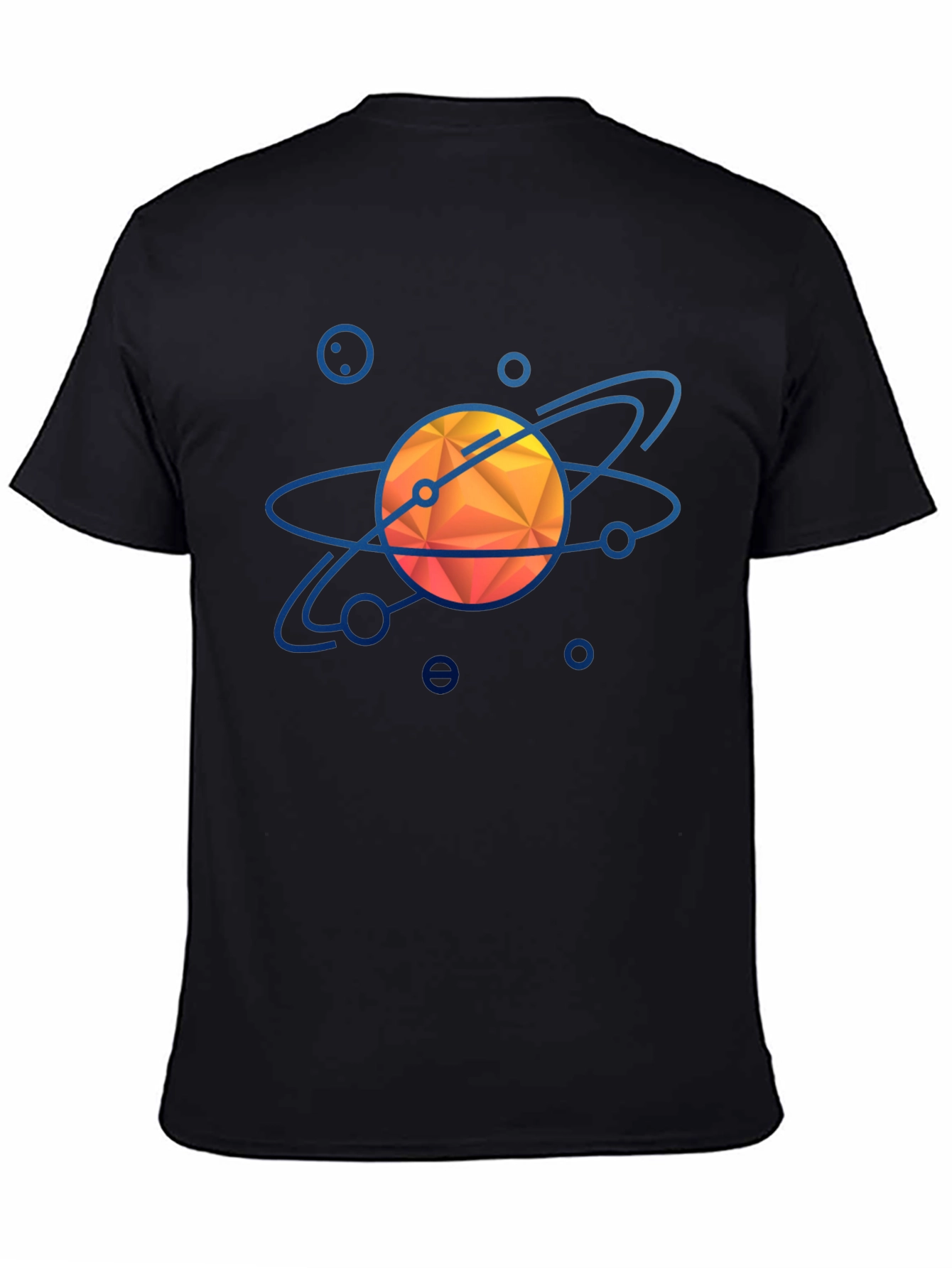 Geometric Solar System Graphic Tee - Black