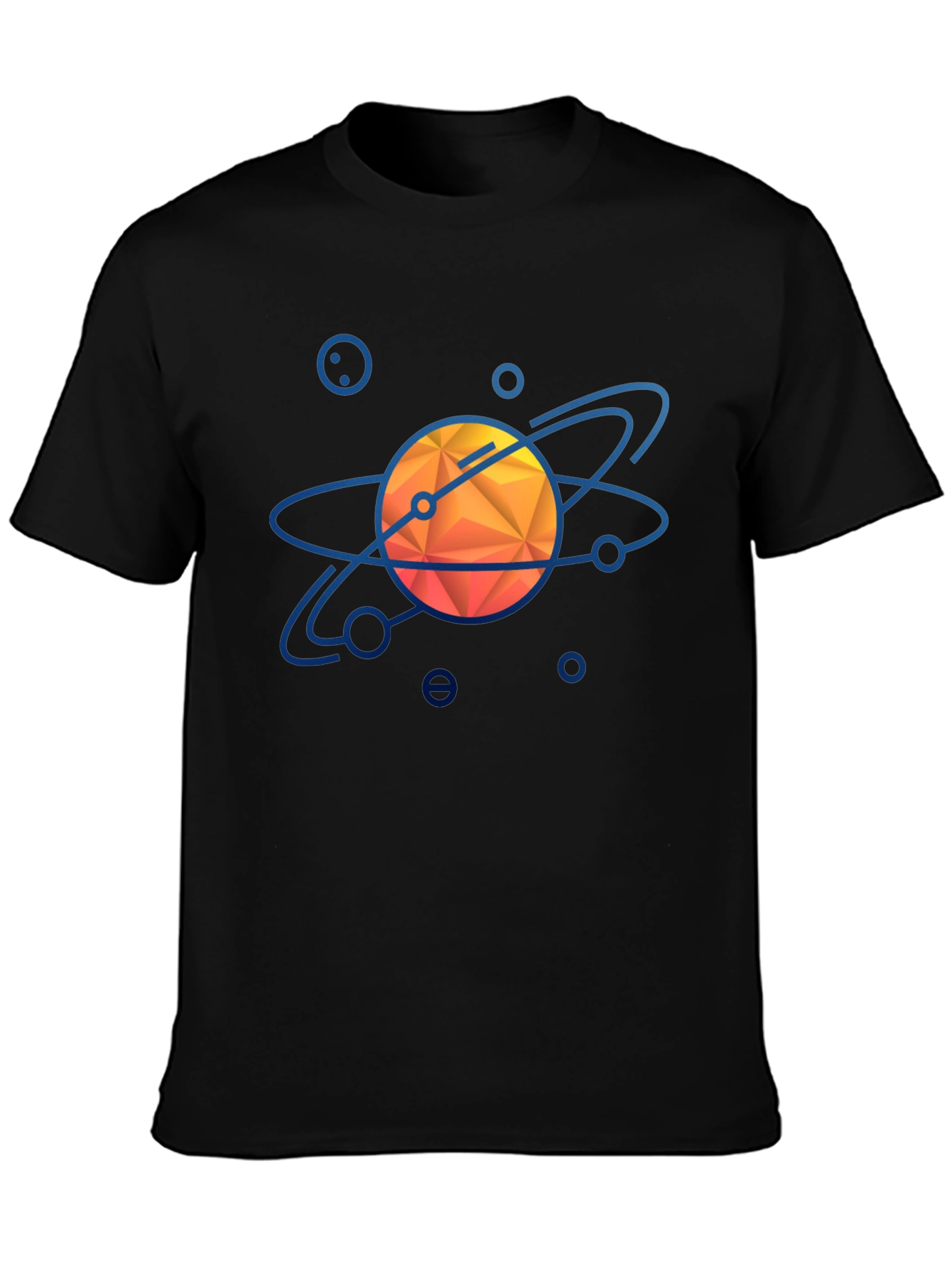 Geometric Solar System Graphic Tee - Black