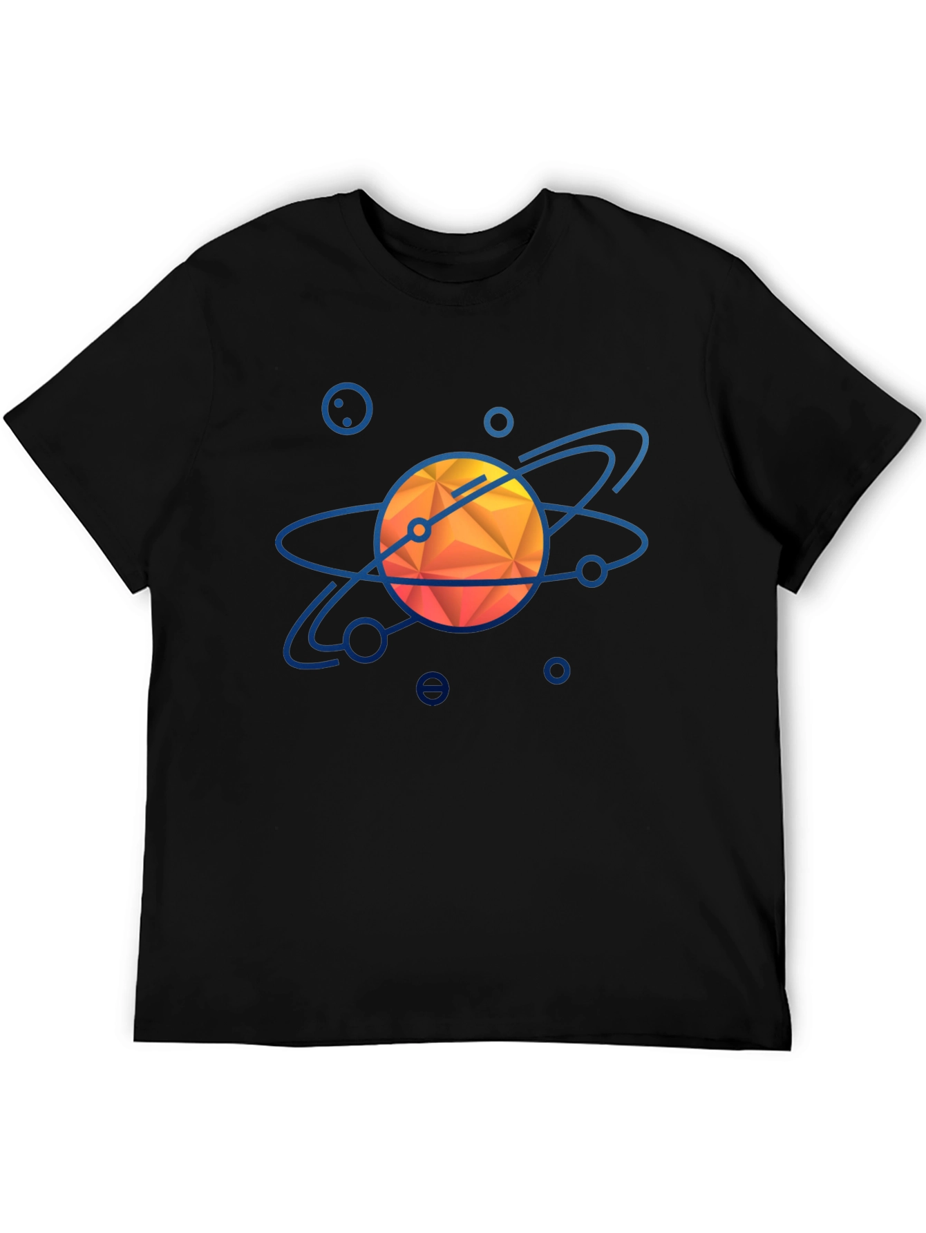 Geometric Solar System Graphic Tee - Black