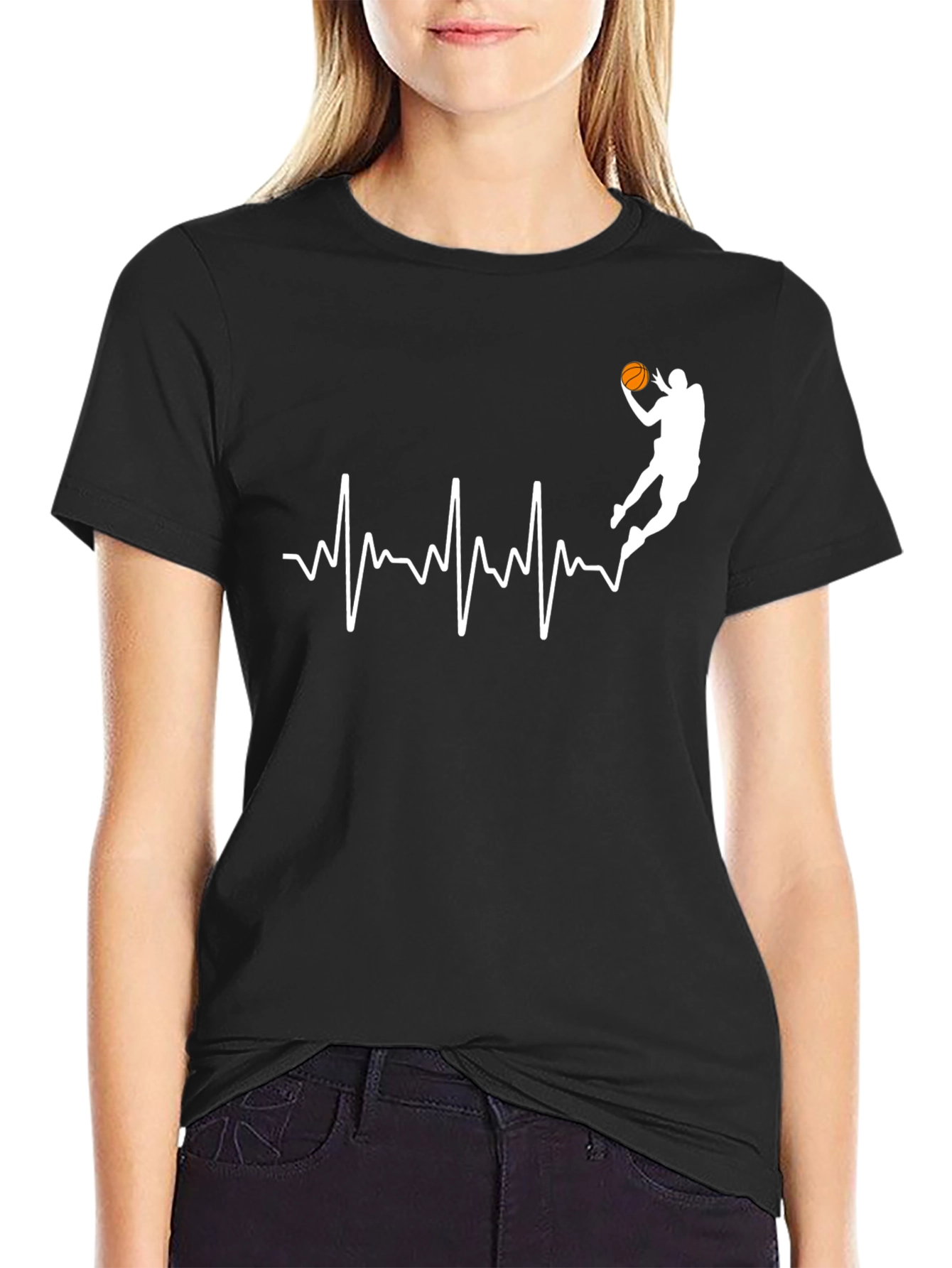 Basketball Heartbeat Graphic Tee