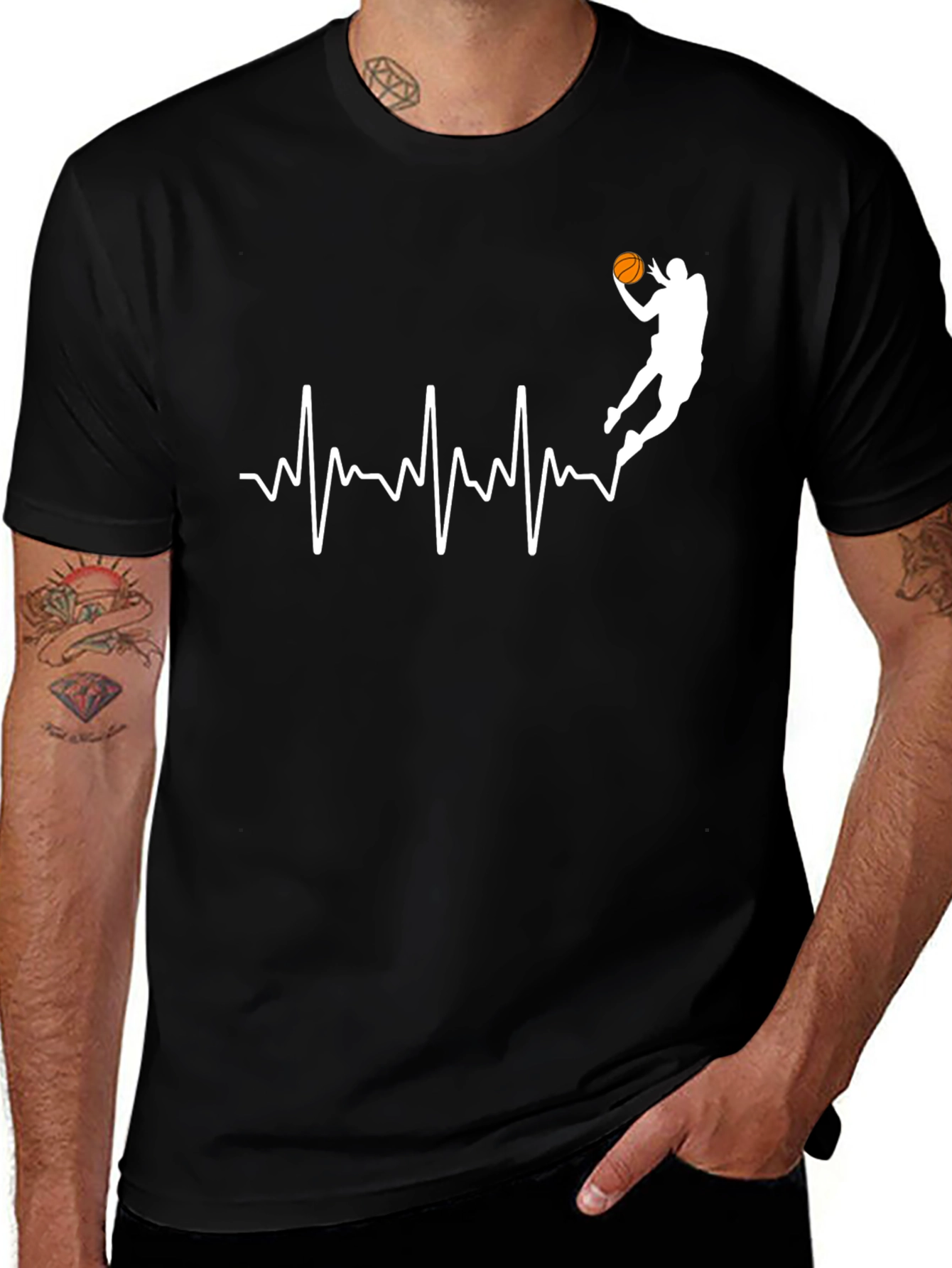Basketball Heartbeat Graphic Tee