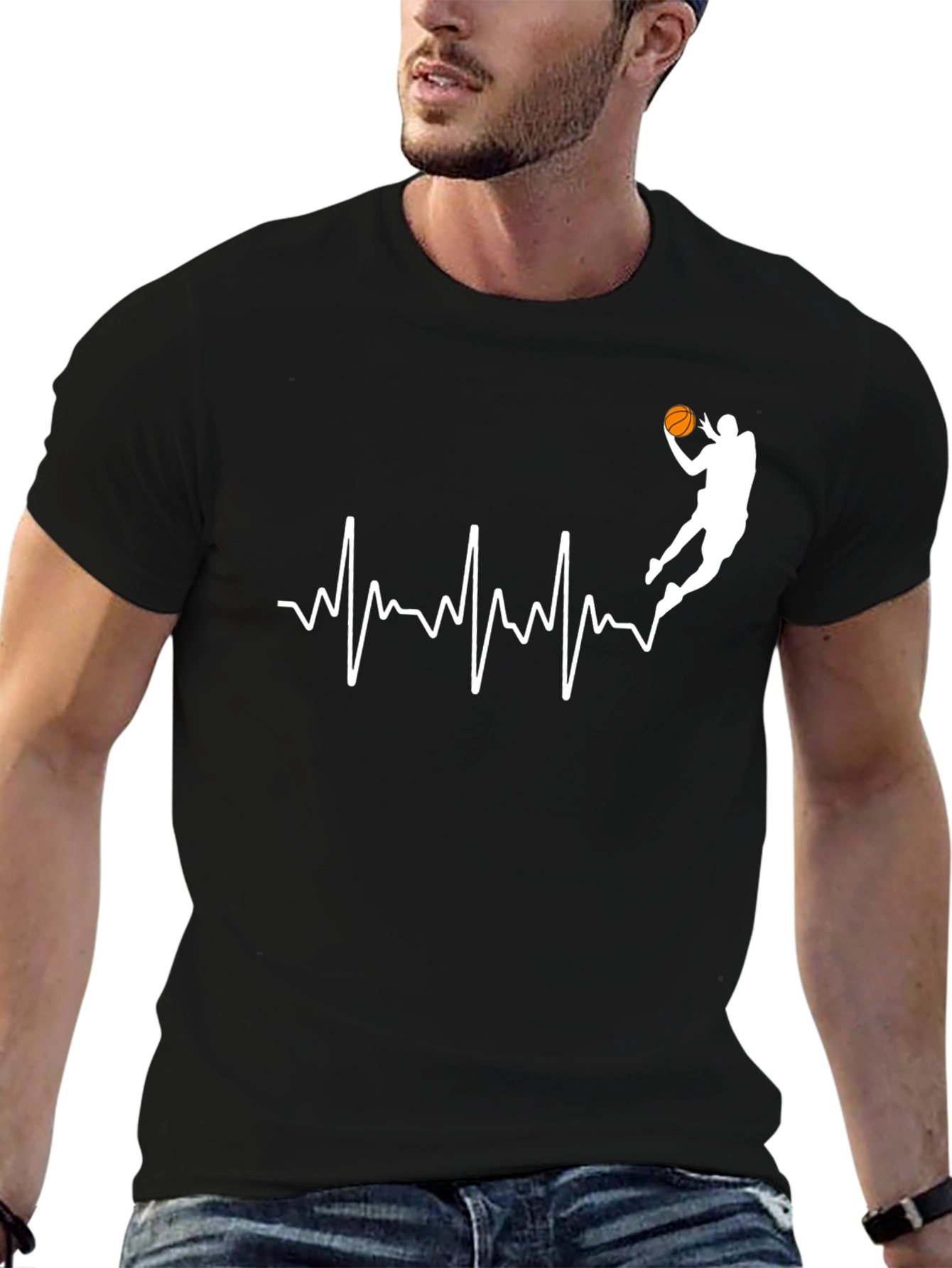 Basketball Heartbeat Graphic Tee