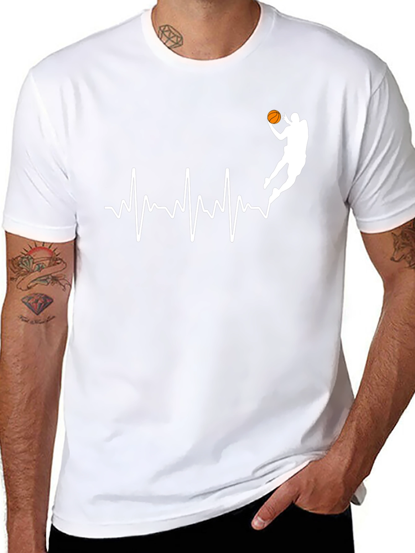 Basketball Heartbeat Graphic Tee