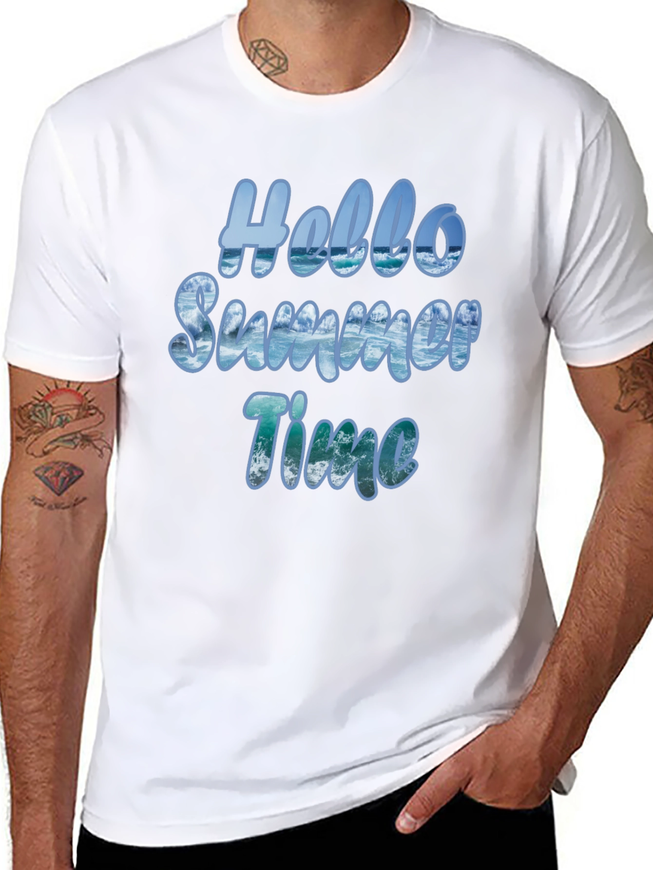 Hello Summer Time Graphic T-Shirt