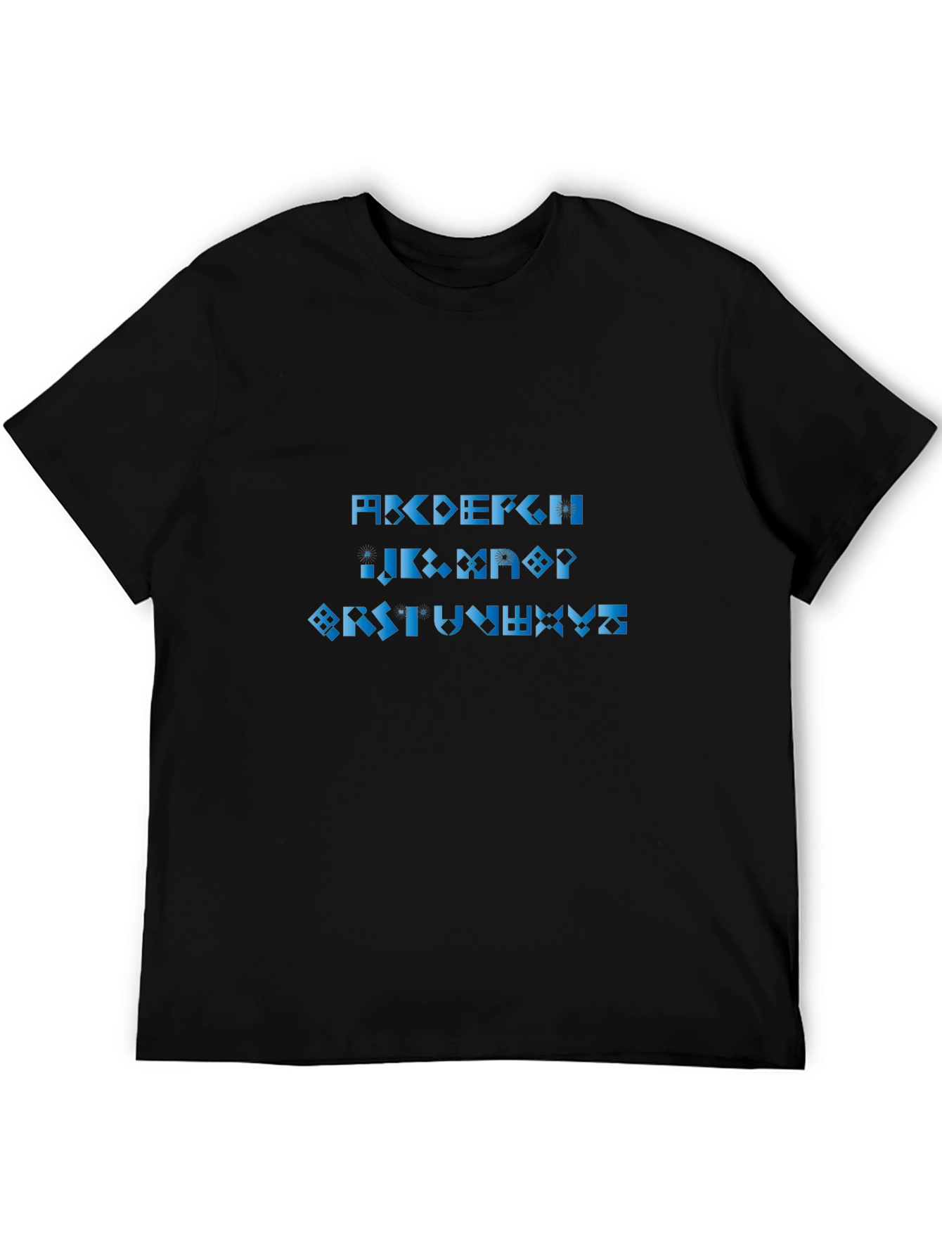 Geometric Alphabet Black Tee