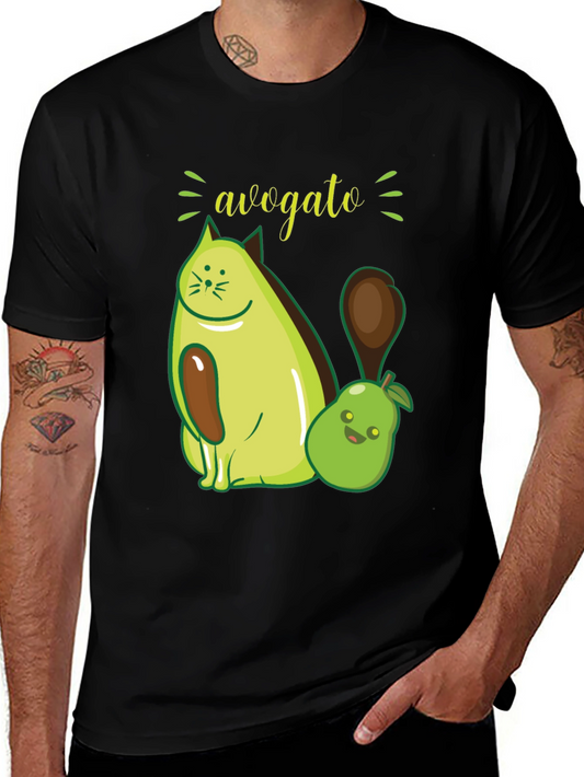 Avogato Funny Avocado Cat Graphic Tee