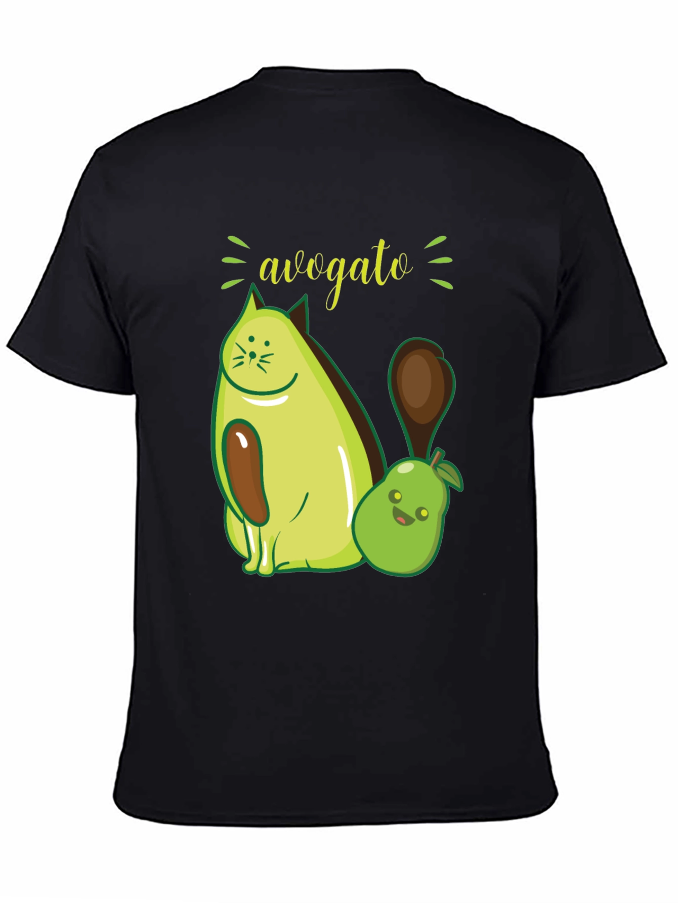 Avogato Funny Avocado Cat Graphic Tee