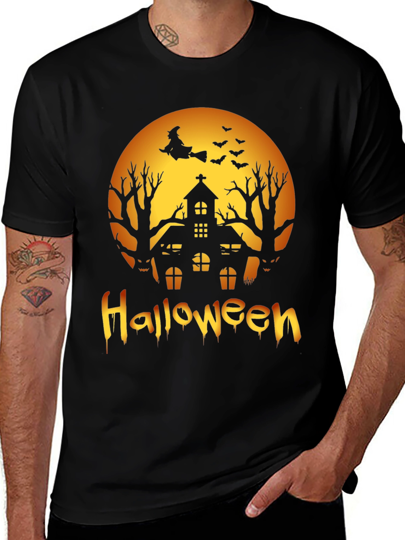 Halloween Spooky House Graphic Tee