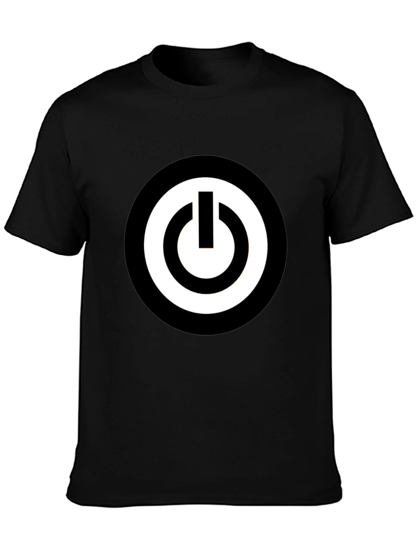 Black T-Shirt with Power Button Graphic