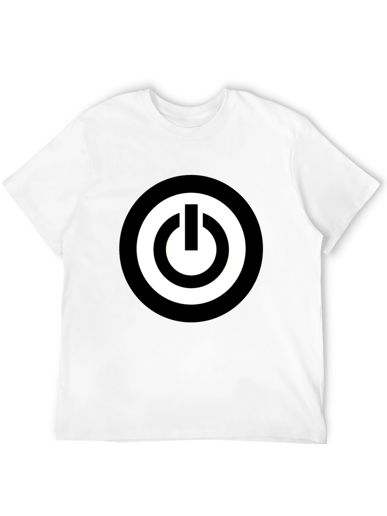 Black T-Shirt with Power Button Graphic