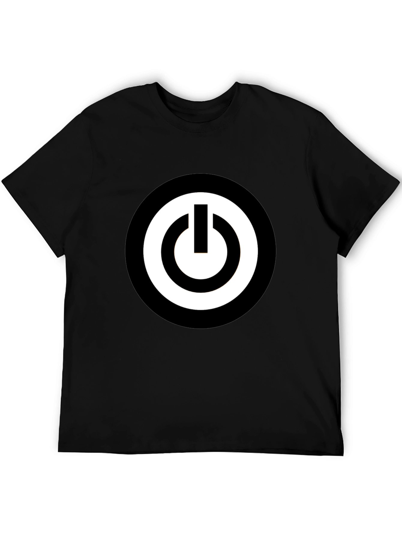 Black T-Shirt with Power Button Graphic