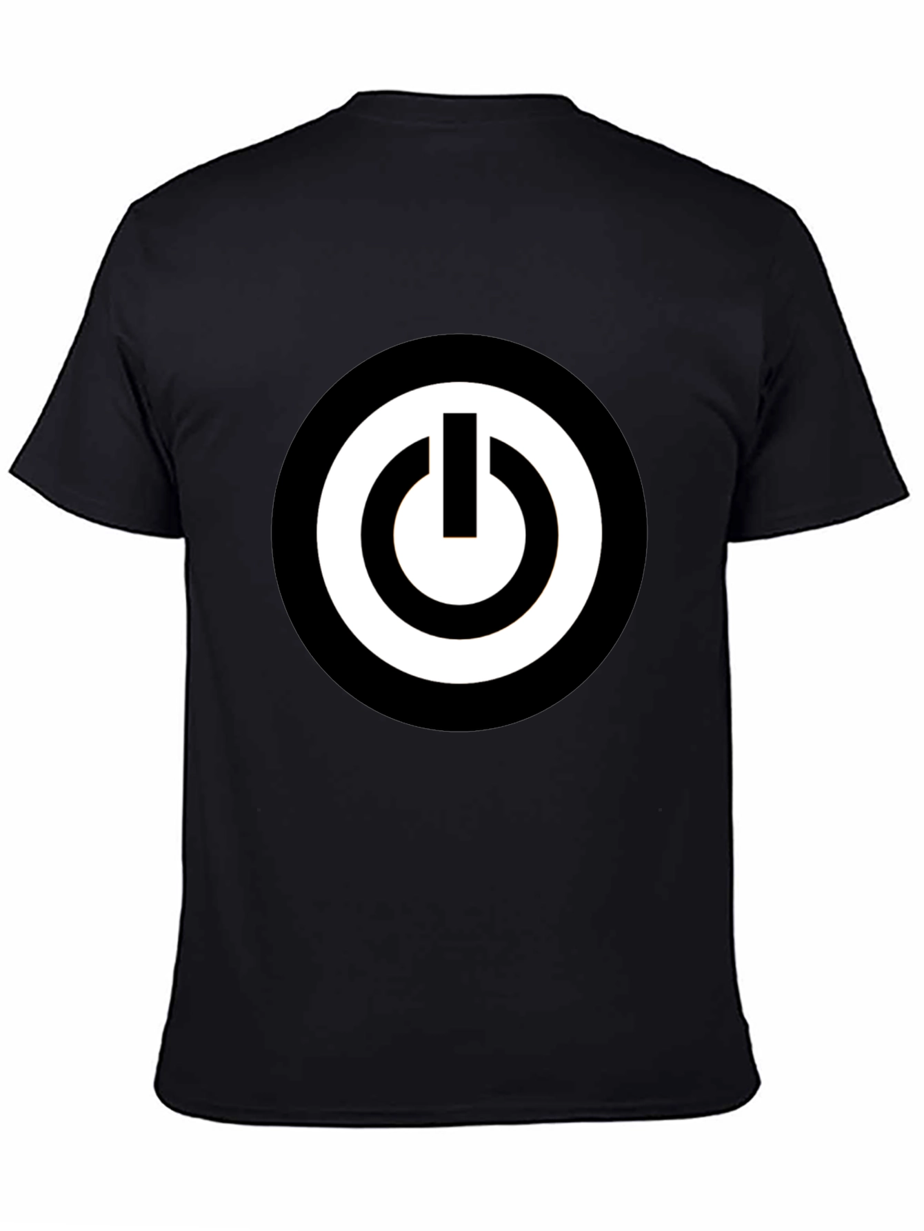 Black T-Shirt with Power Button Graphic