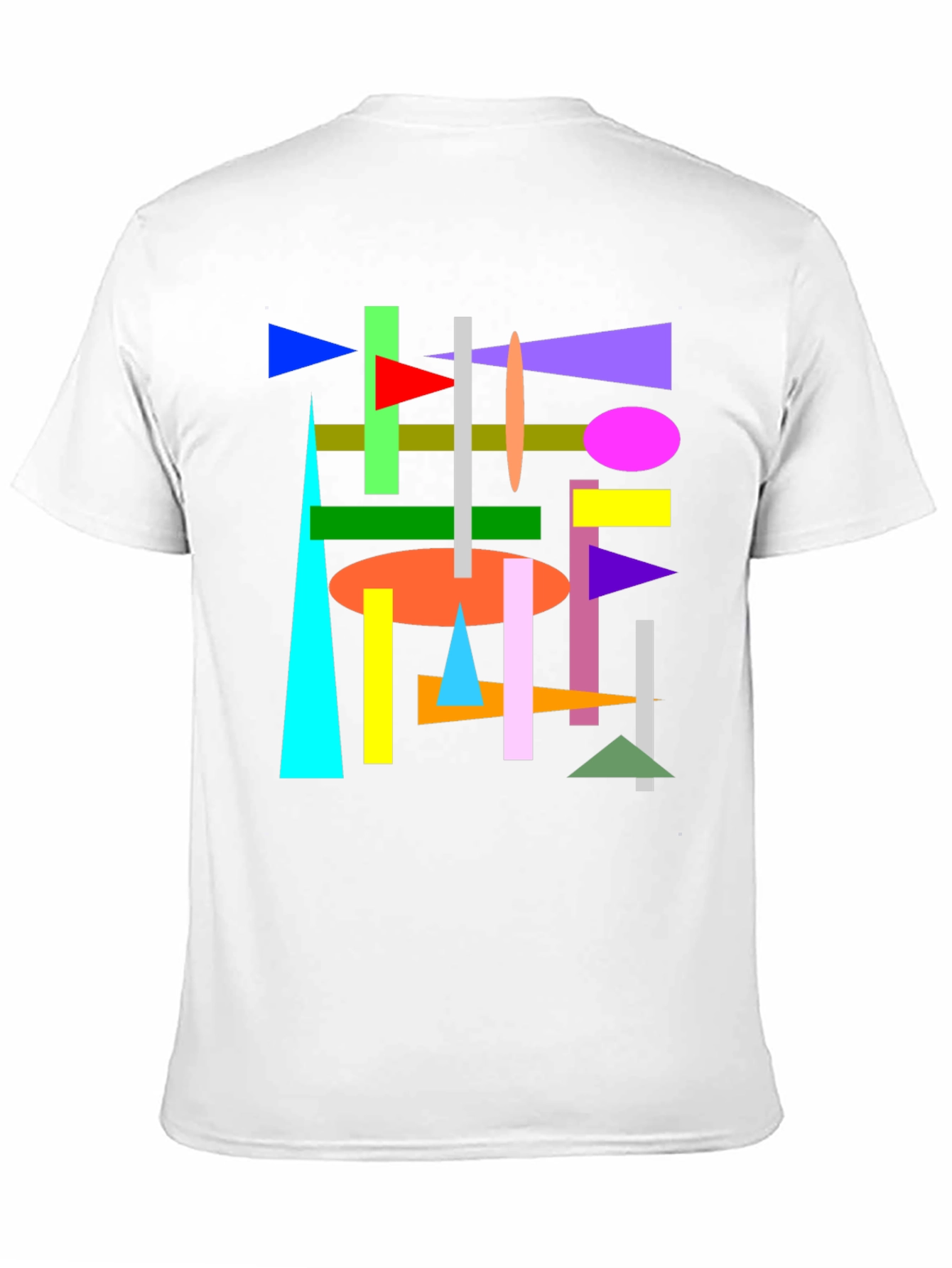 Abstract Geometric Shapes Black T-Shirt