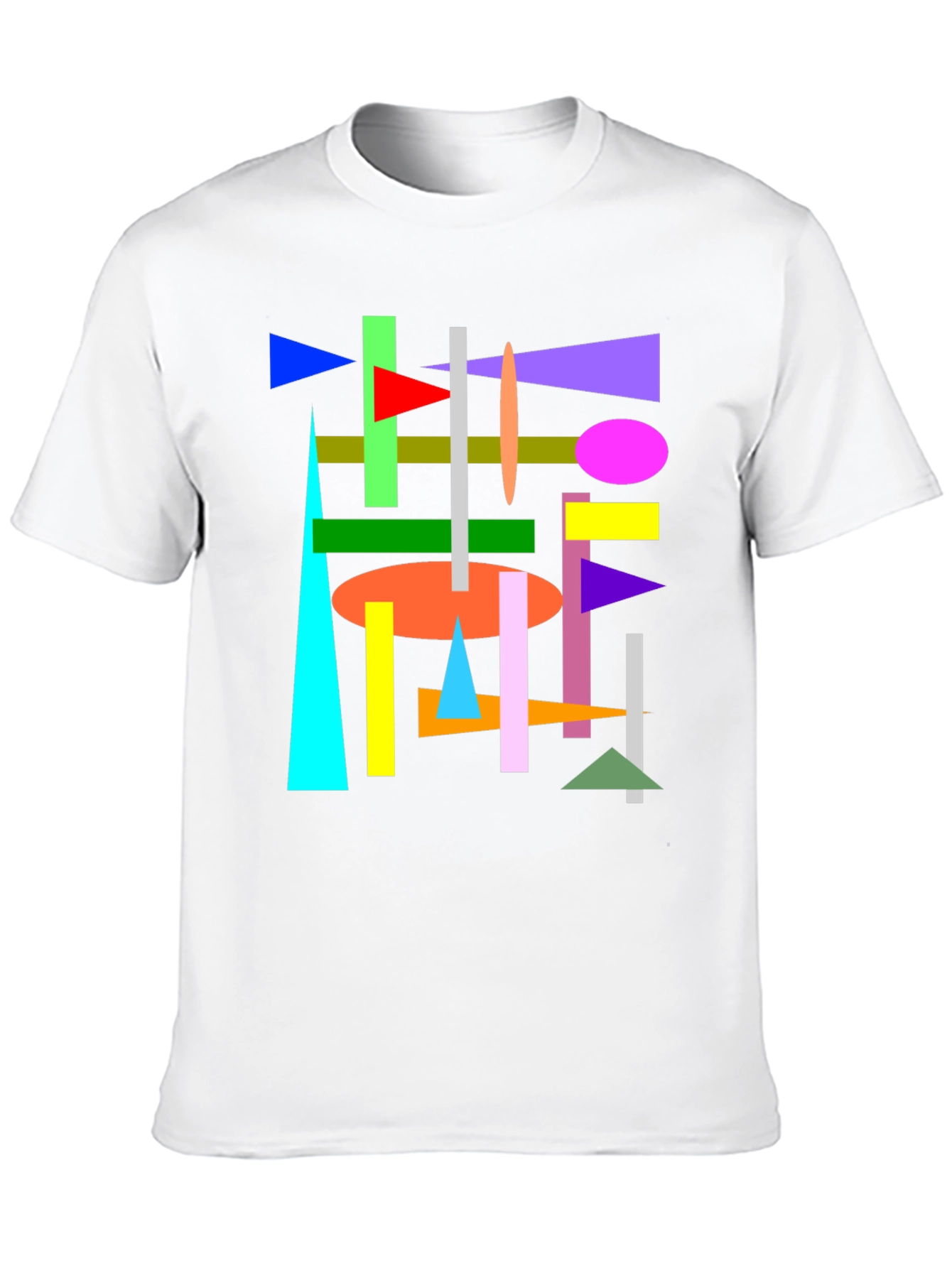 Abstract Geometric Shapes Black T-Shirt
