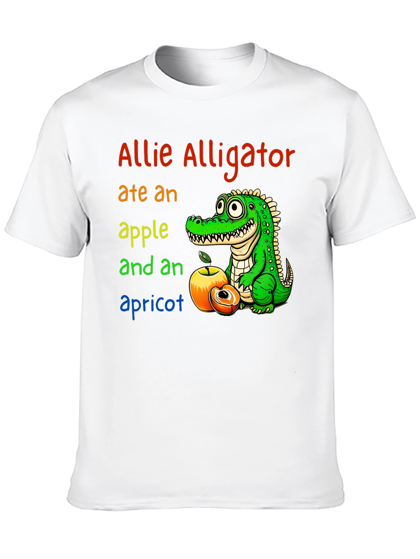 Allie Alligator Eats Apple & Apricot Graphic Tee