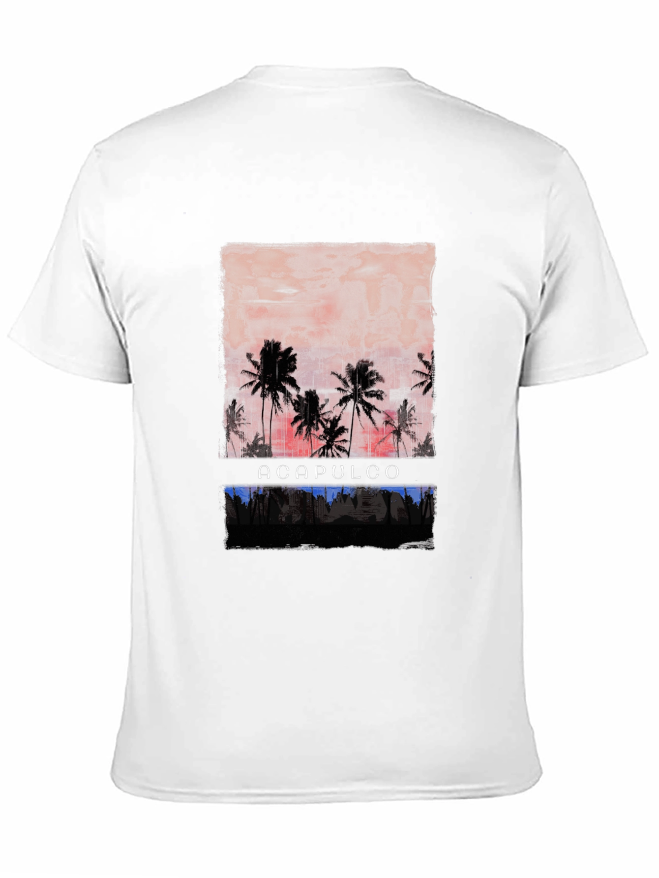Acapulco Sunset Palm Tree Graphic T-Shirt