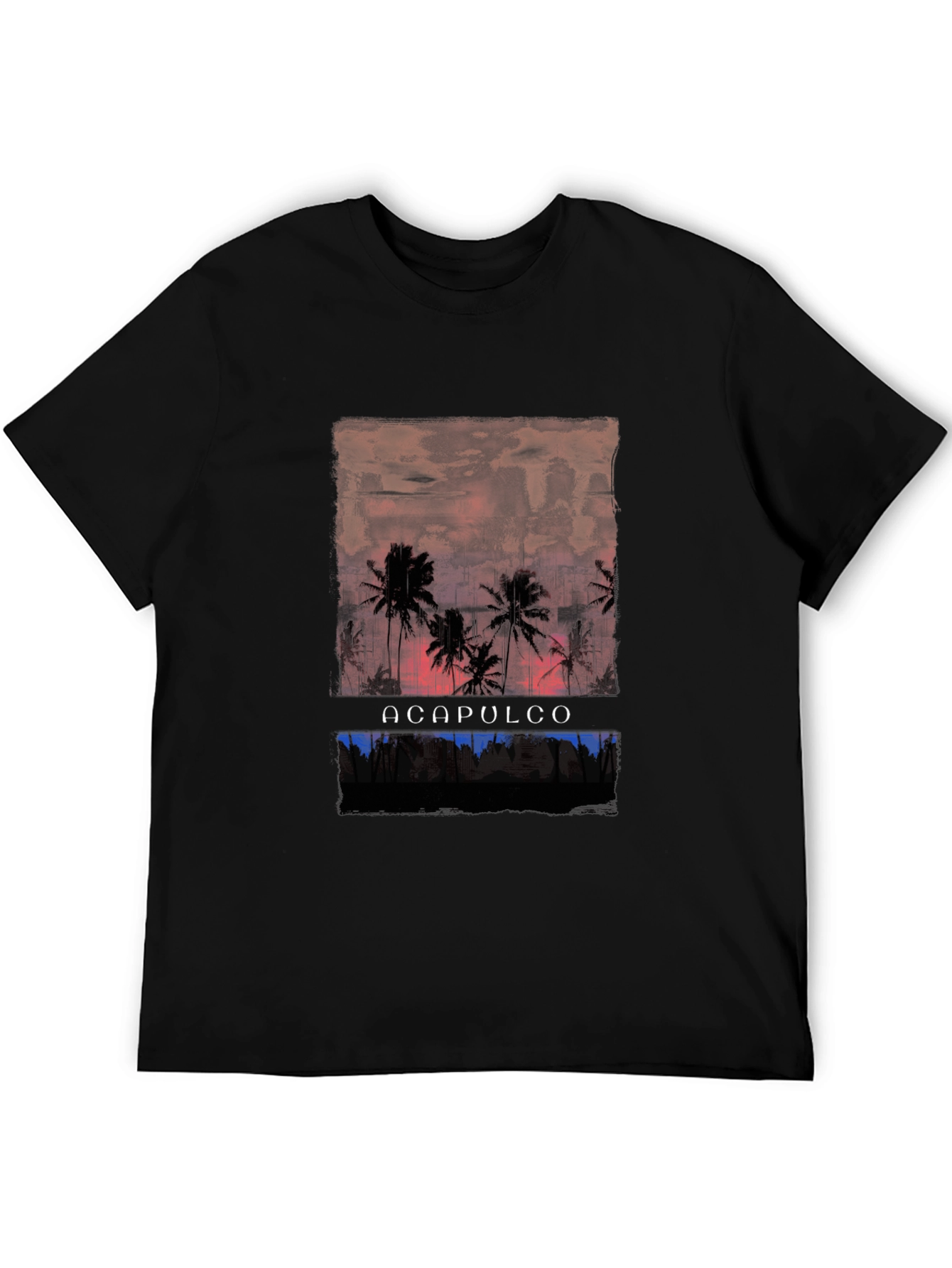 Acapulco Sunset Palm Tree Graphic T-Shirt