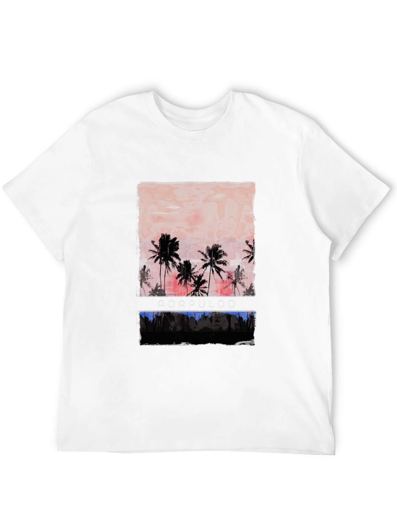 Acapulco Sunset Palm Tree Graphic T-Shirt