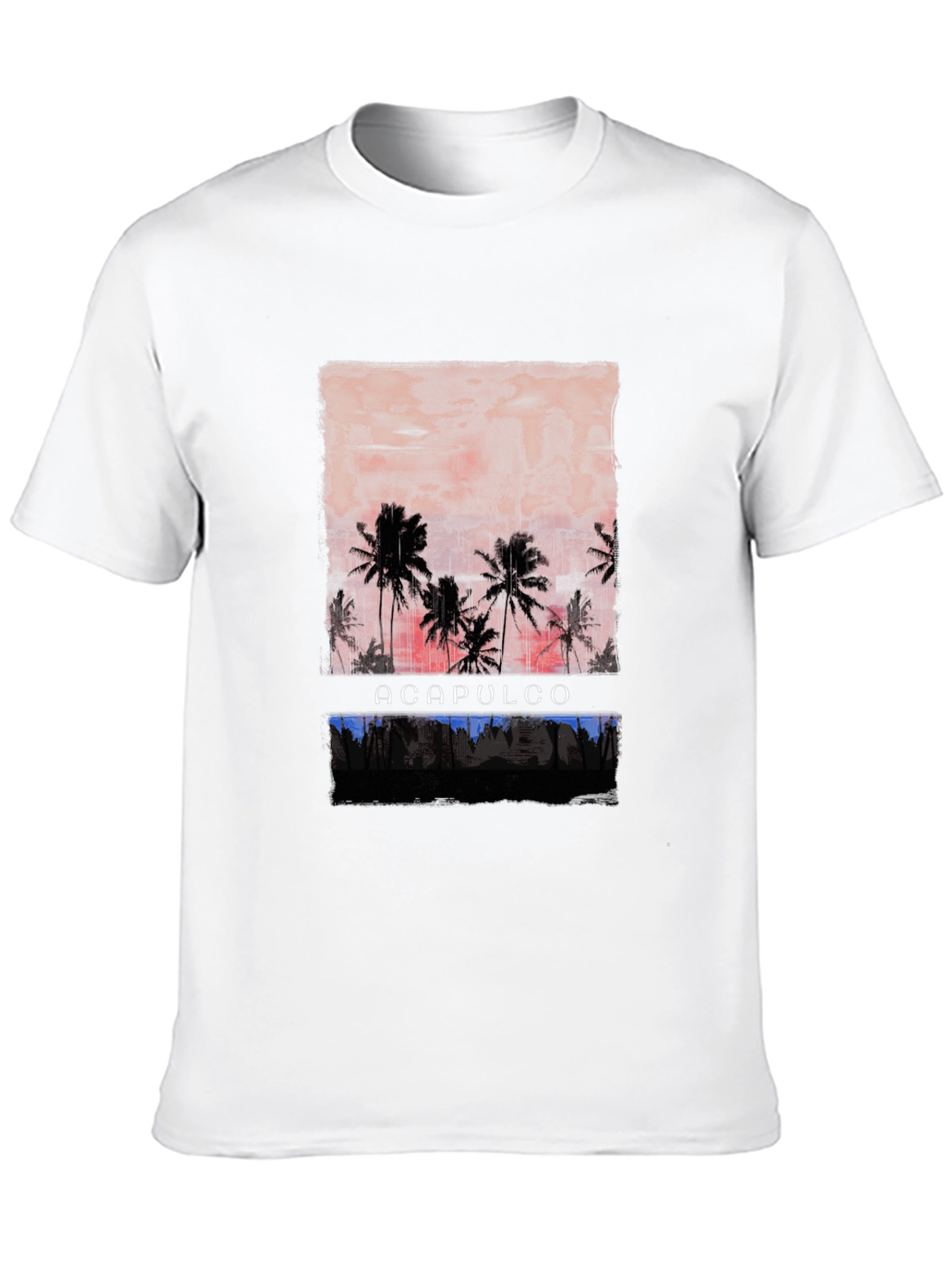 Acapulco Sunset Palm Tree Graphic T-Shirt