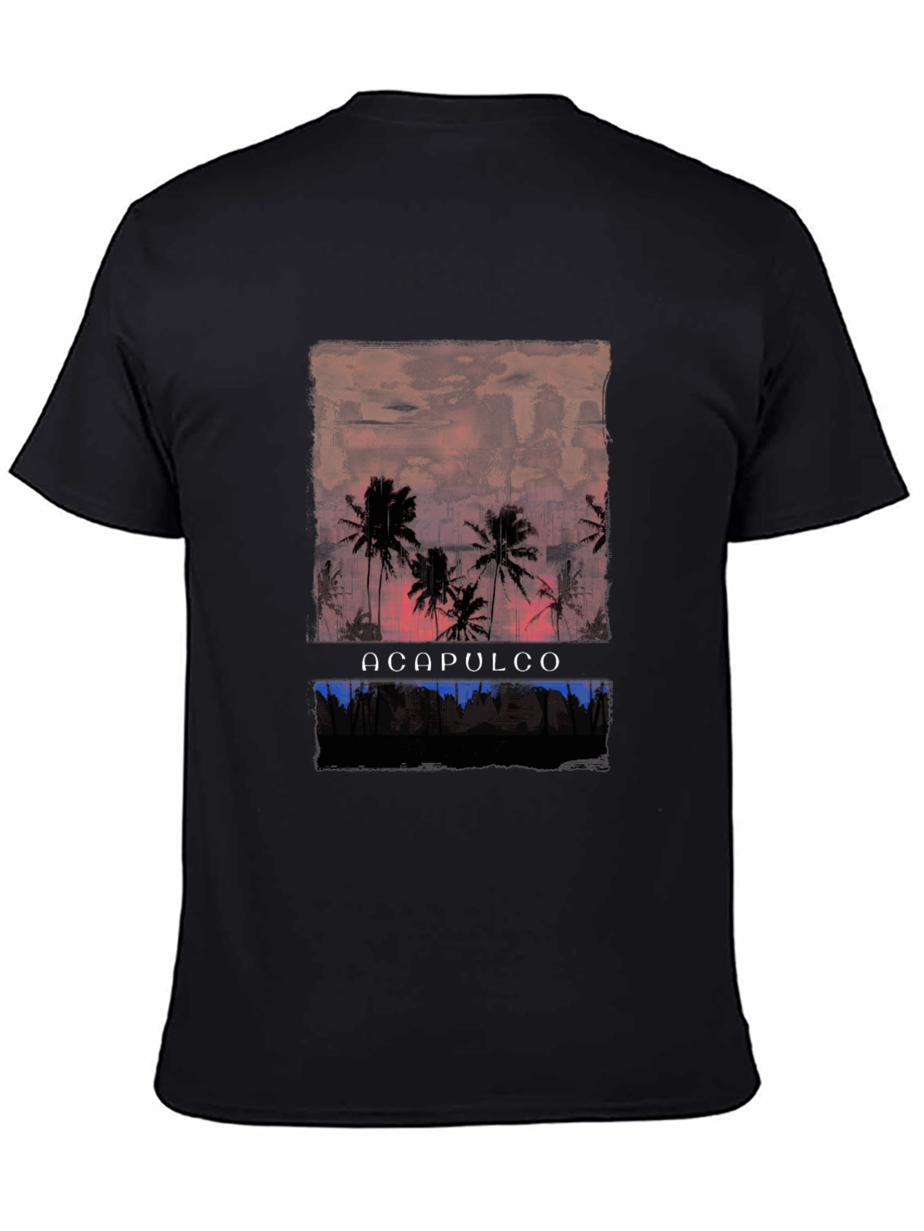 Acapulco Sunset Palm Tree Graphic T-Shirt