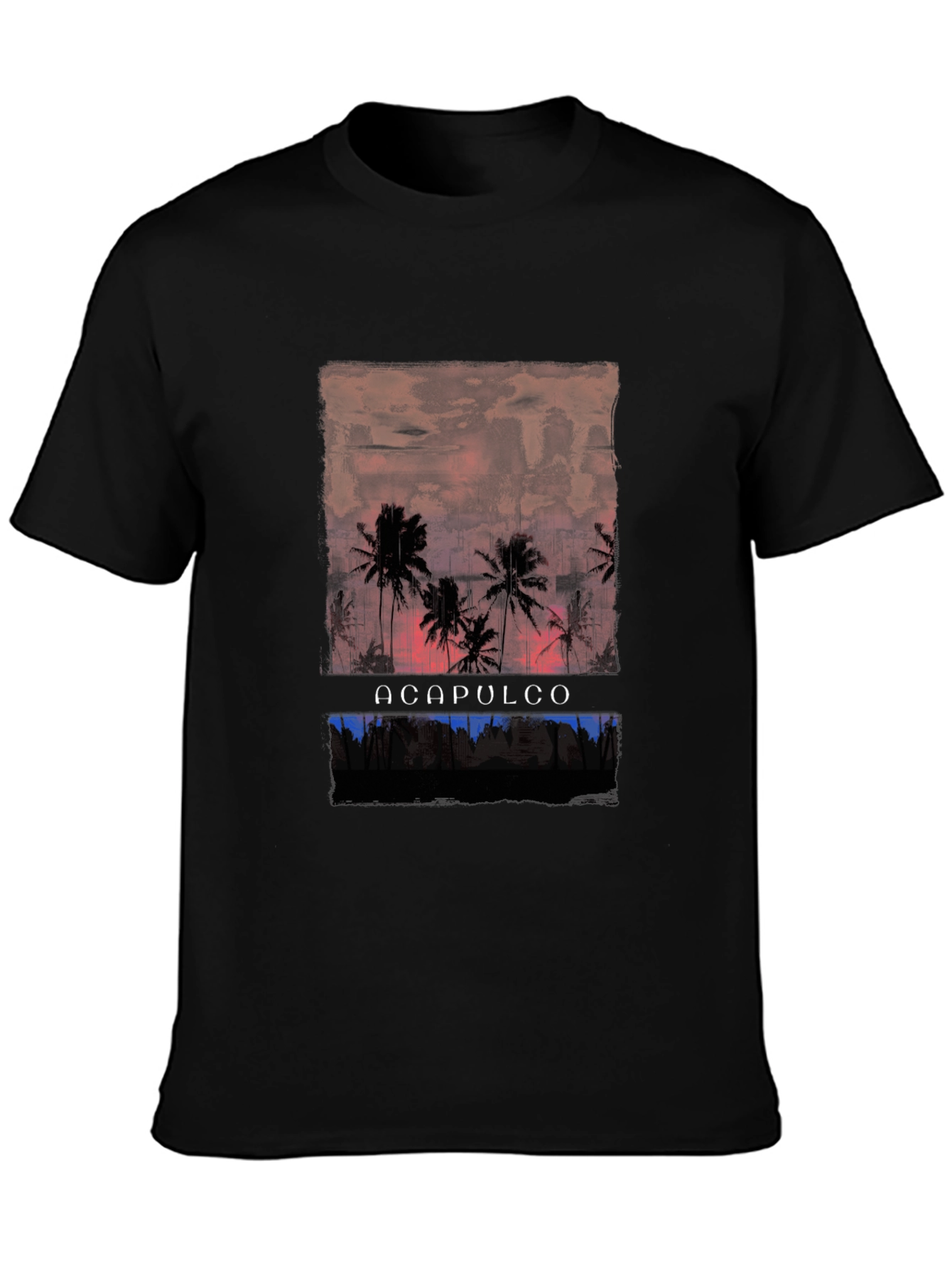 Acapulco Sunset Palm Tree Graphic T-Shirt