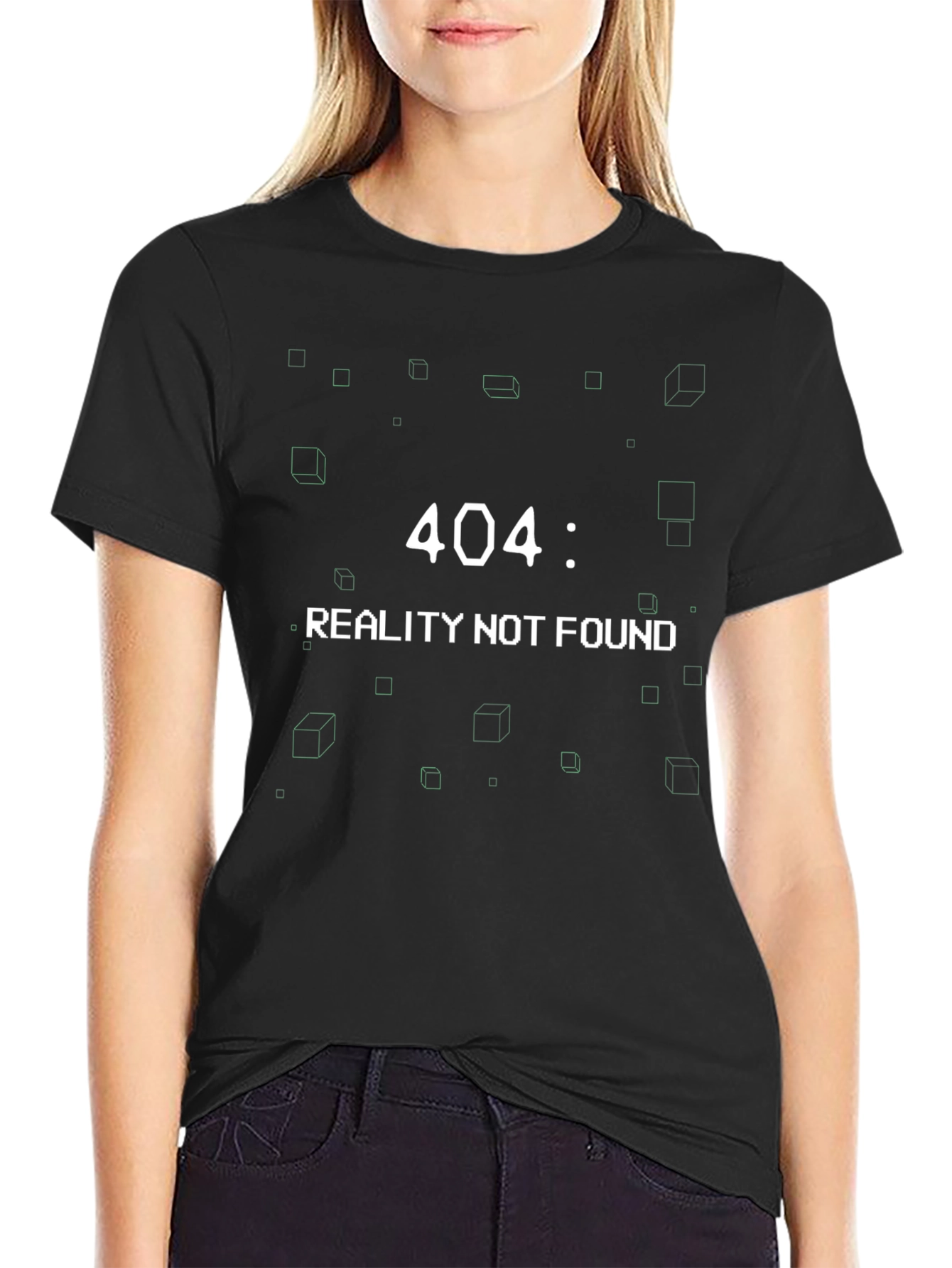 404 Reality Not Found Black T-Shirt