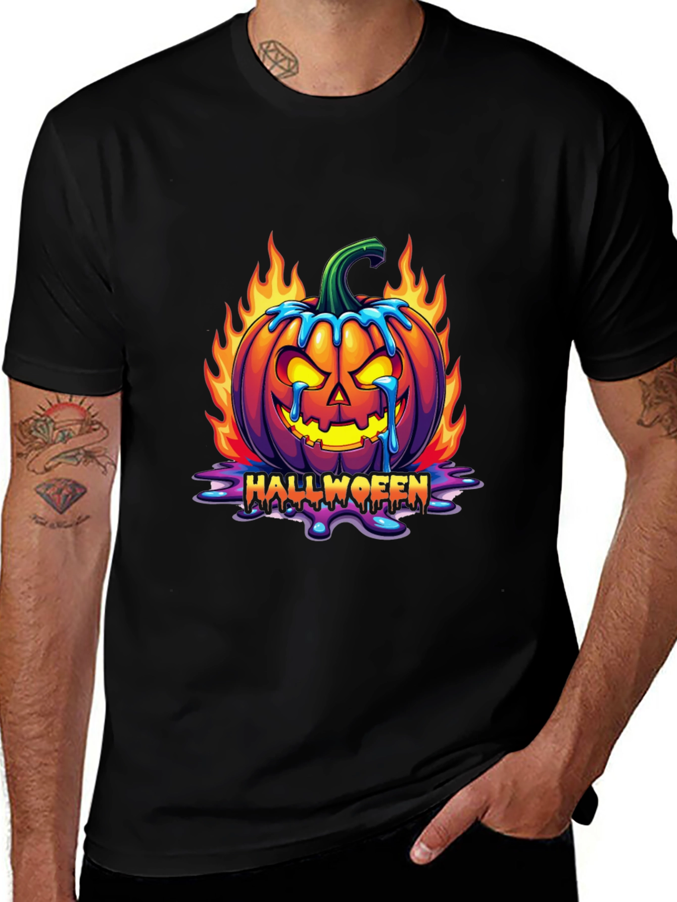 Halloween Pumpkin Graphic Tee - Spooky Fun!