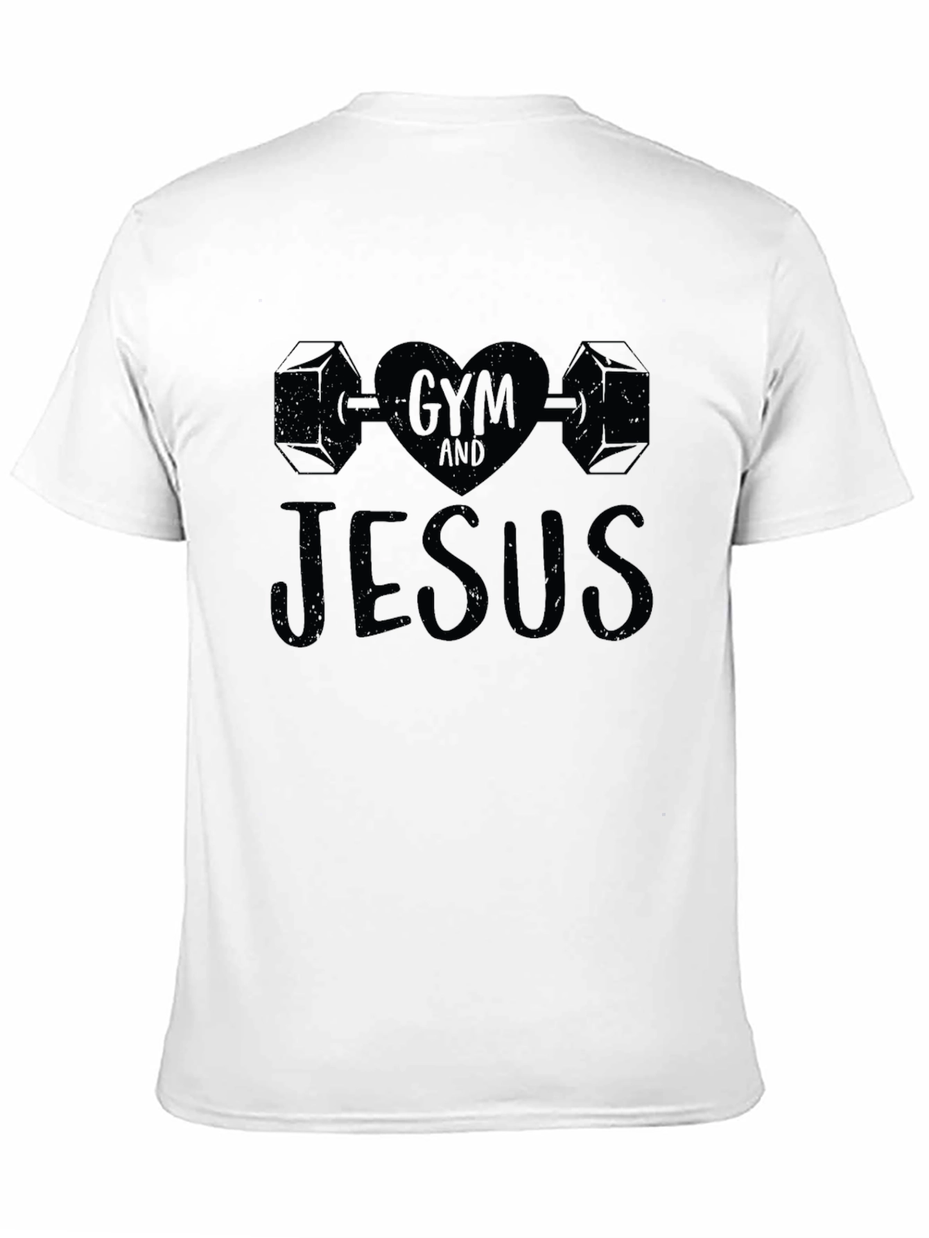 Gym and Jesus Black T-Shirt Religious Workout Tee